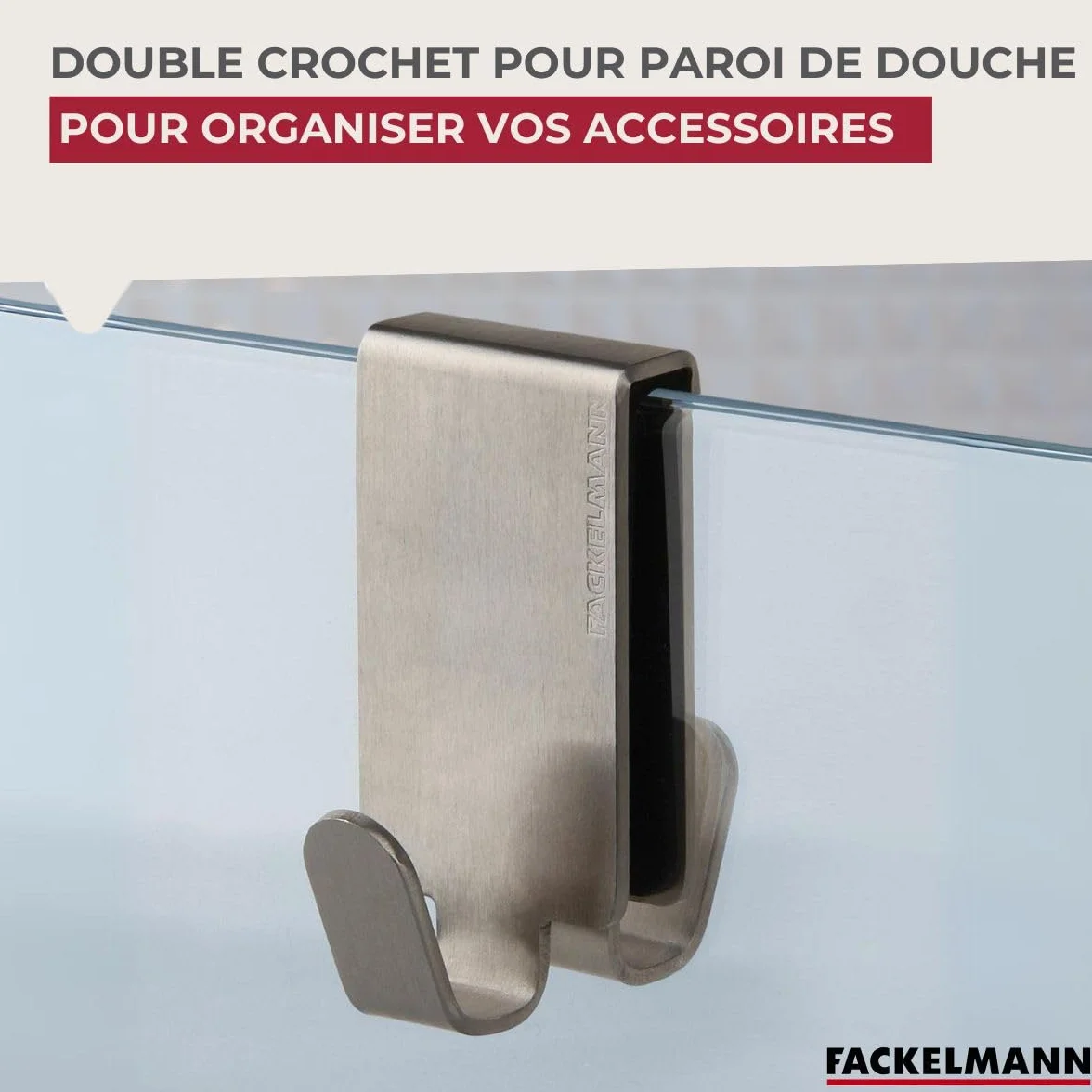 Fackelmann Tecno Haczyk na Ściankę Prysznicową Srebrny 12 x 3,5 x 4,6 cm