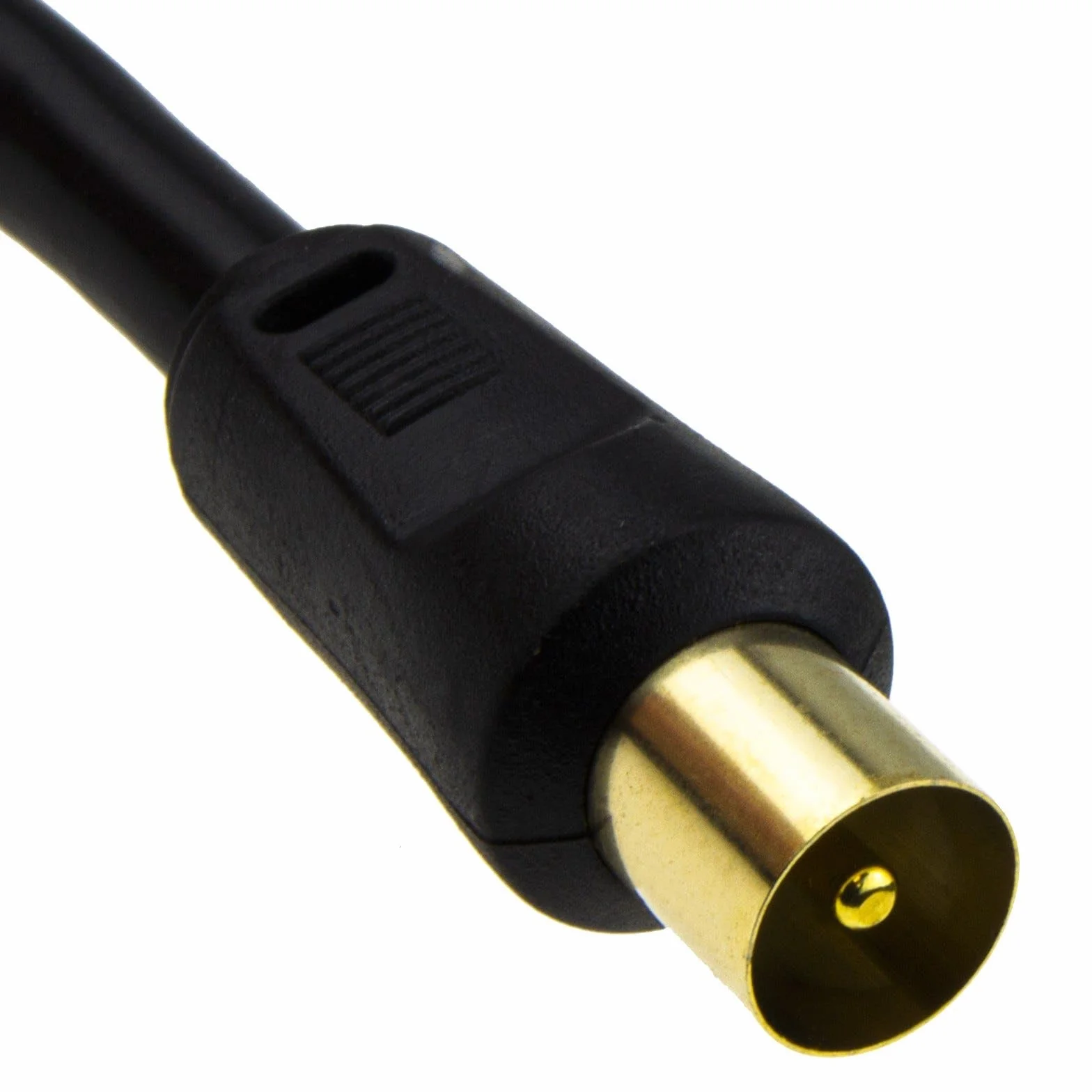 kenable Kabel Antenowy RF Coaxial RG6 Wtyk na Wtyk Złącza Pozłacane Ekranowany 1,5 m [1.5 metra/1.5m] Czarny