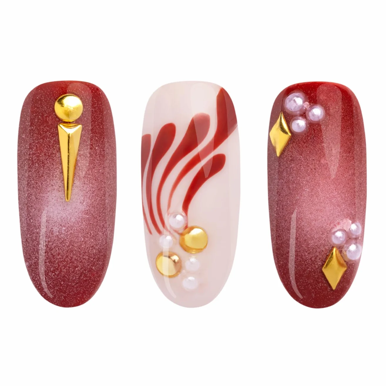 NEONAIL Karuzela z ozdobami 3D do paznokci 06 Złote Nail Art Biżuteria do zdobienia