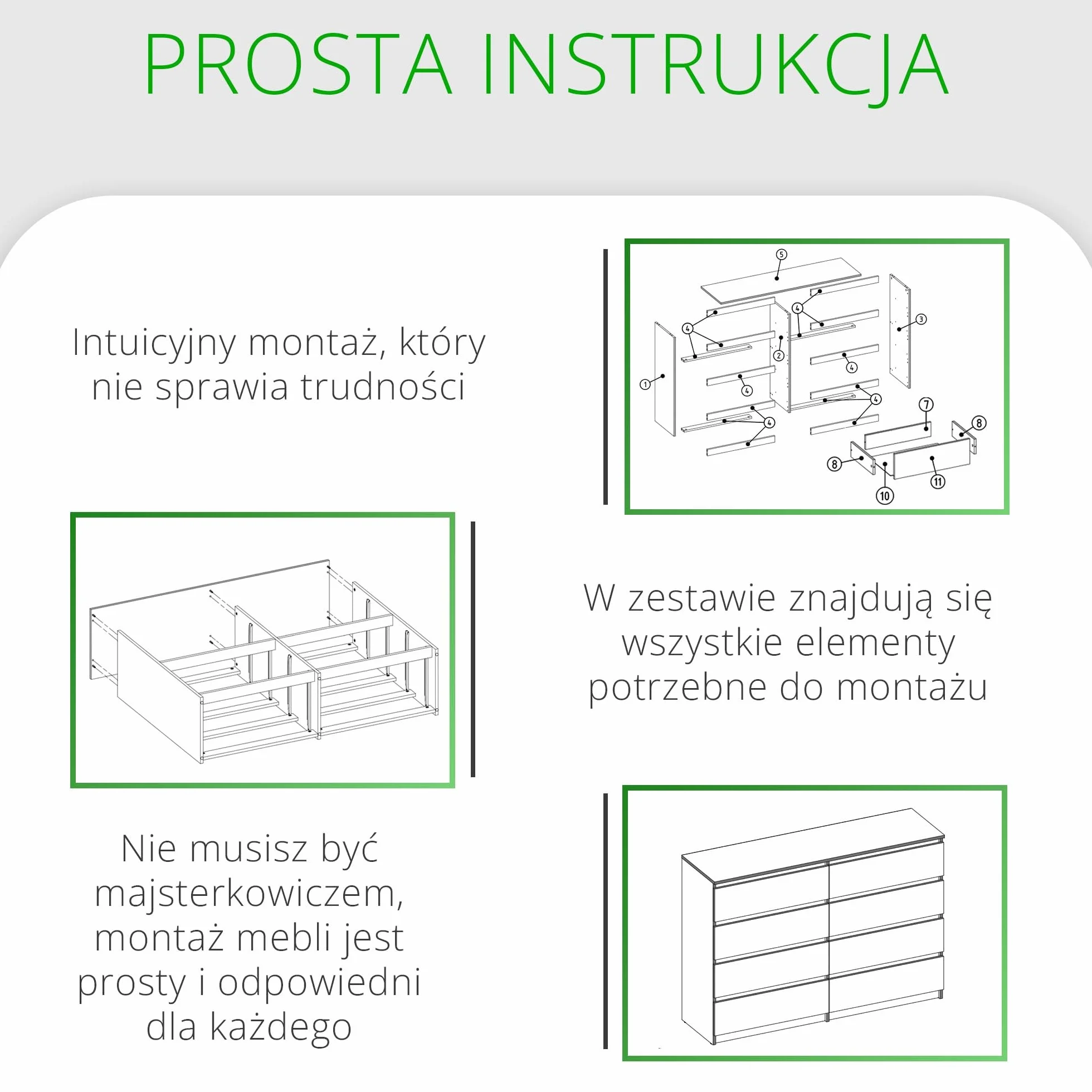 Komoda Malwa M8 140 dąb Sonoma 8 szuflad do salonu biura