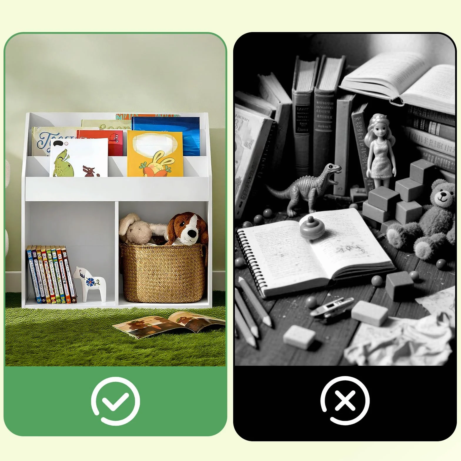 SoBuy Regał Dziecięcy na Książki z 3 Półkami, Biały 68x30x68 cm KMB01-II-W