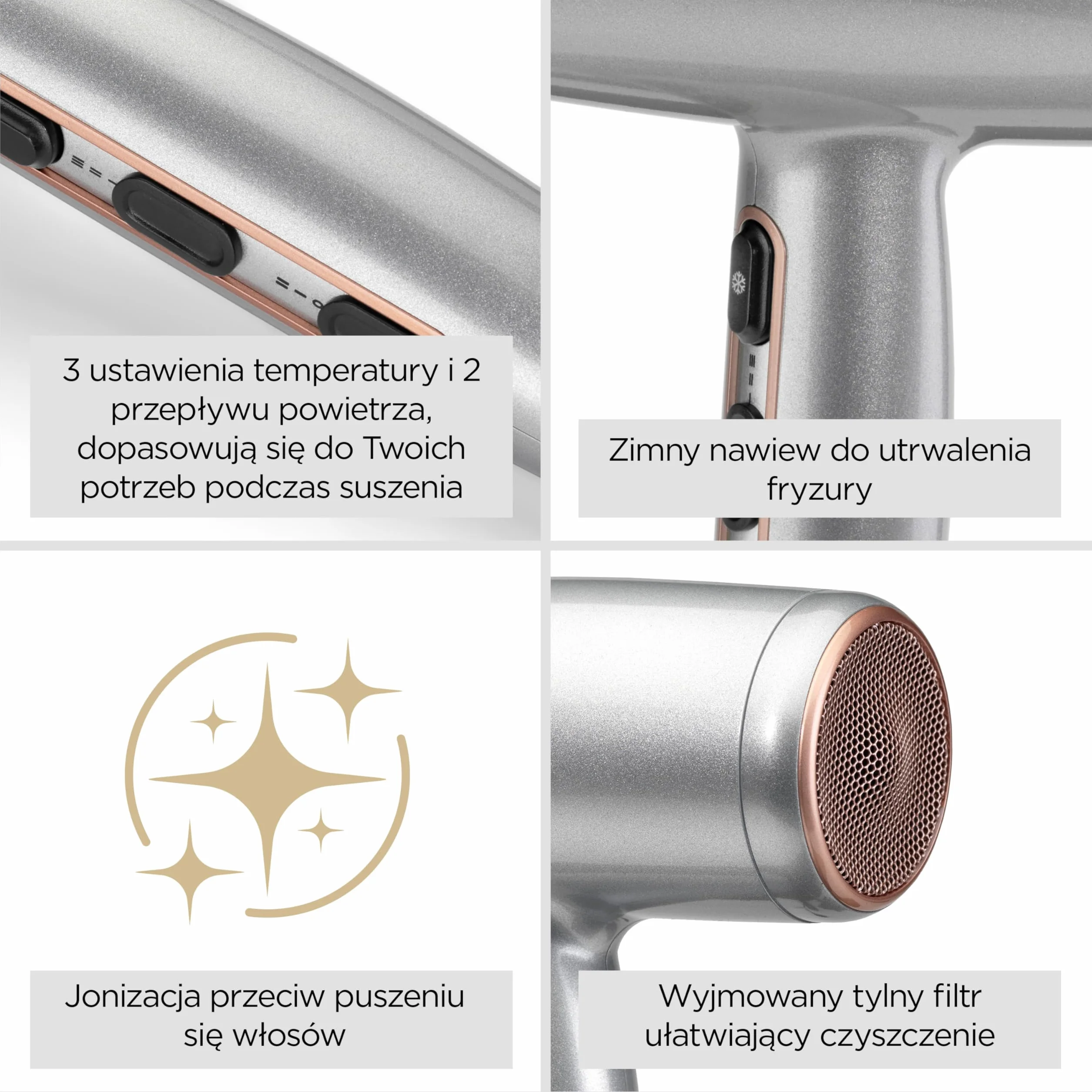 BaByliss Cosmos Prostownica do włosów – technologia ceramiczna Smooth-Glide, 3 ustawienia temperatury 180–235°C, do użytku na całym świecie, kolor srebrny, model ST260E