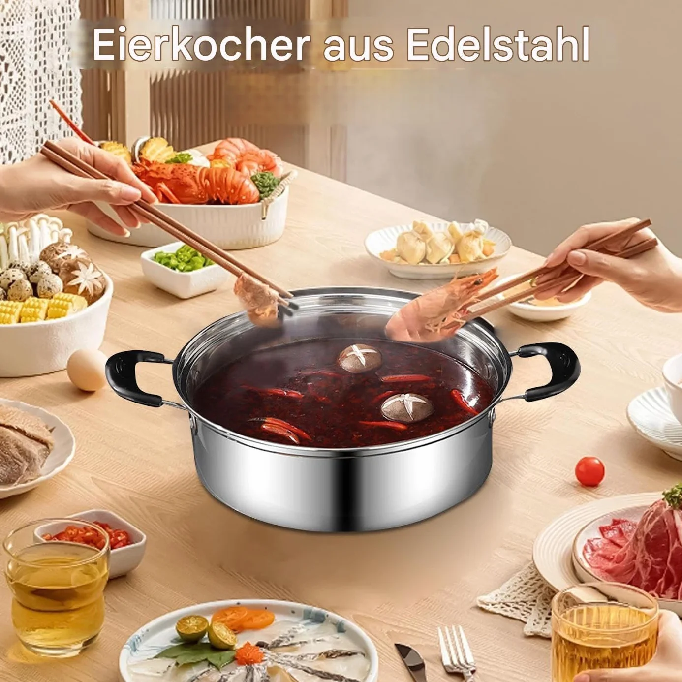 Stal nierdzewna Egg Poacher 4 filiżanki do gotowania jajek patelnia na parze