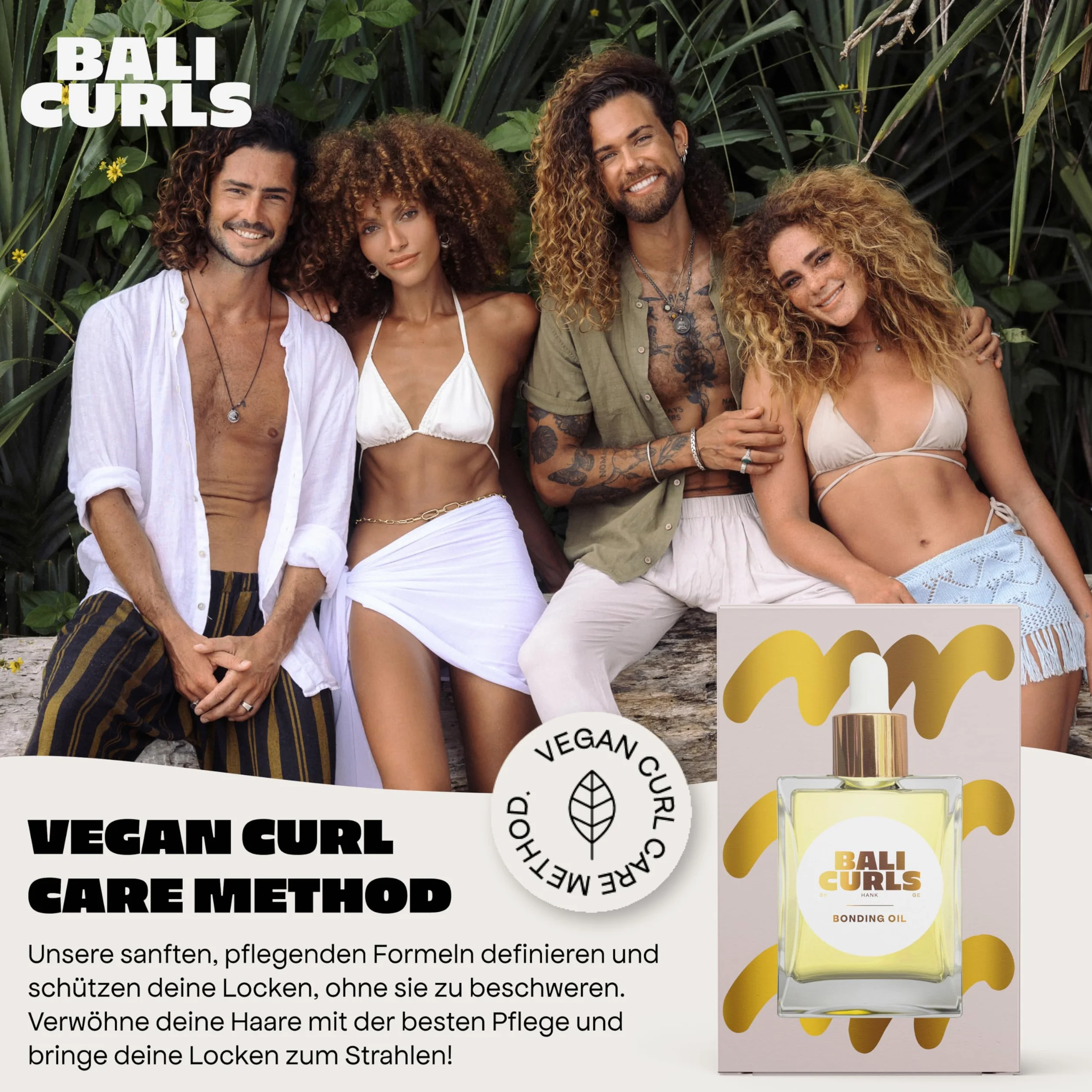 BALI CURLS Bonding Oil – lekki olejek do włosów bez silikonów – nawilżający olejek do pielęgnacji loków – olejek do włosów suchych – zapewnia gładkie i błyszczące włosy, 30 ml