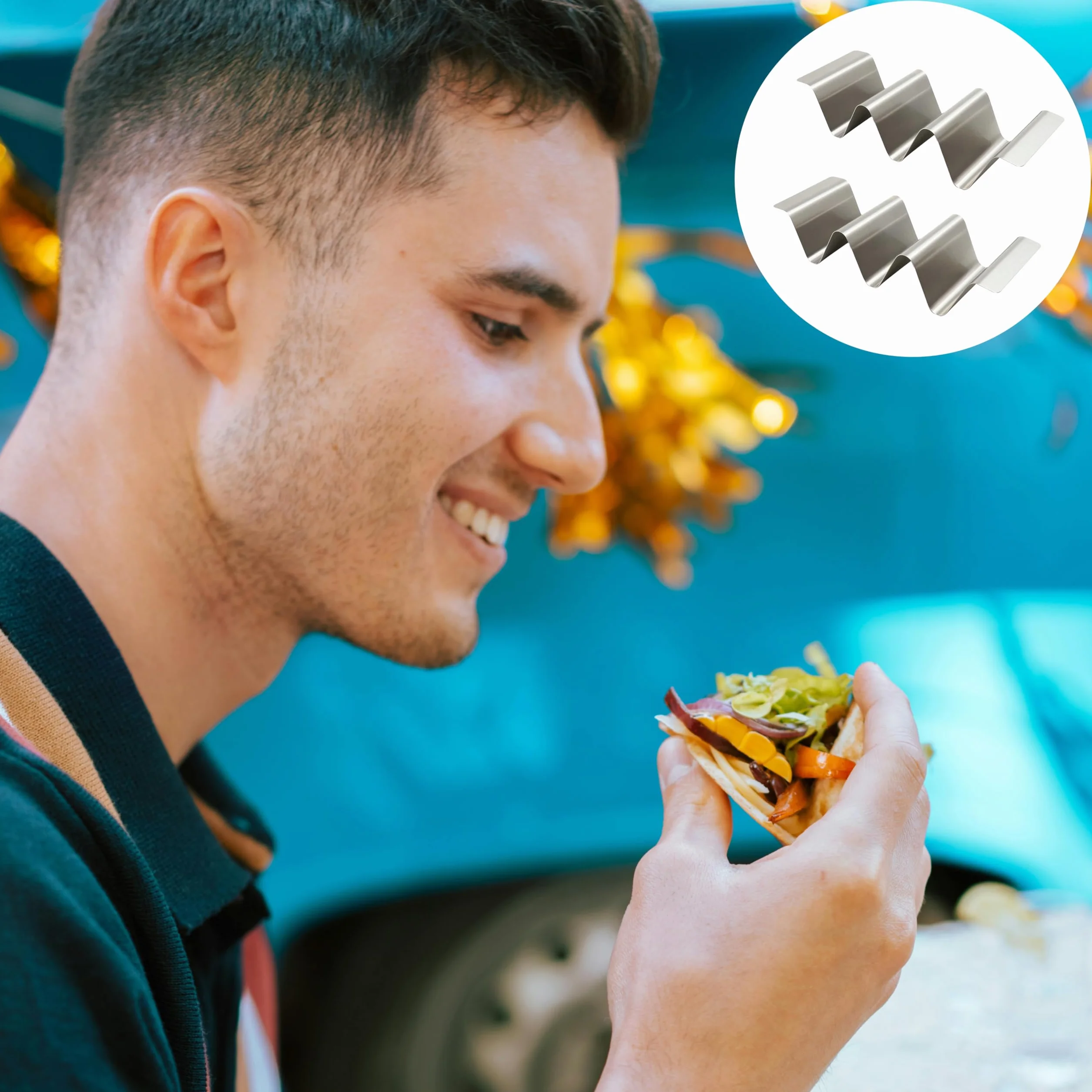 Stojaki taco w kształcie fali ze stali nierdzewnej, uchwyt na hotdog, 2 sztuki