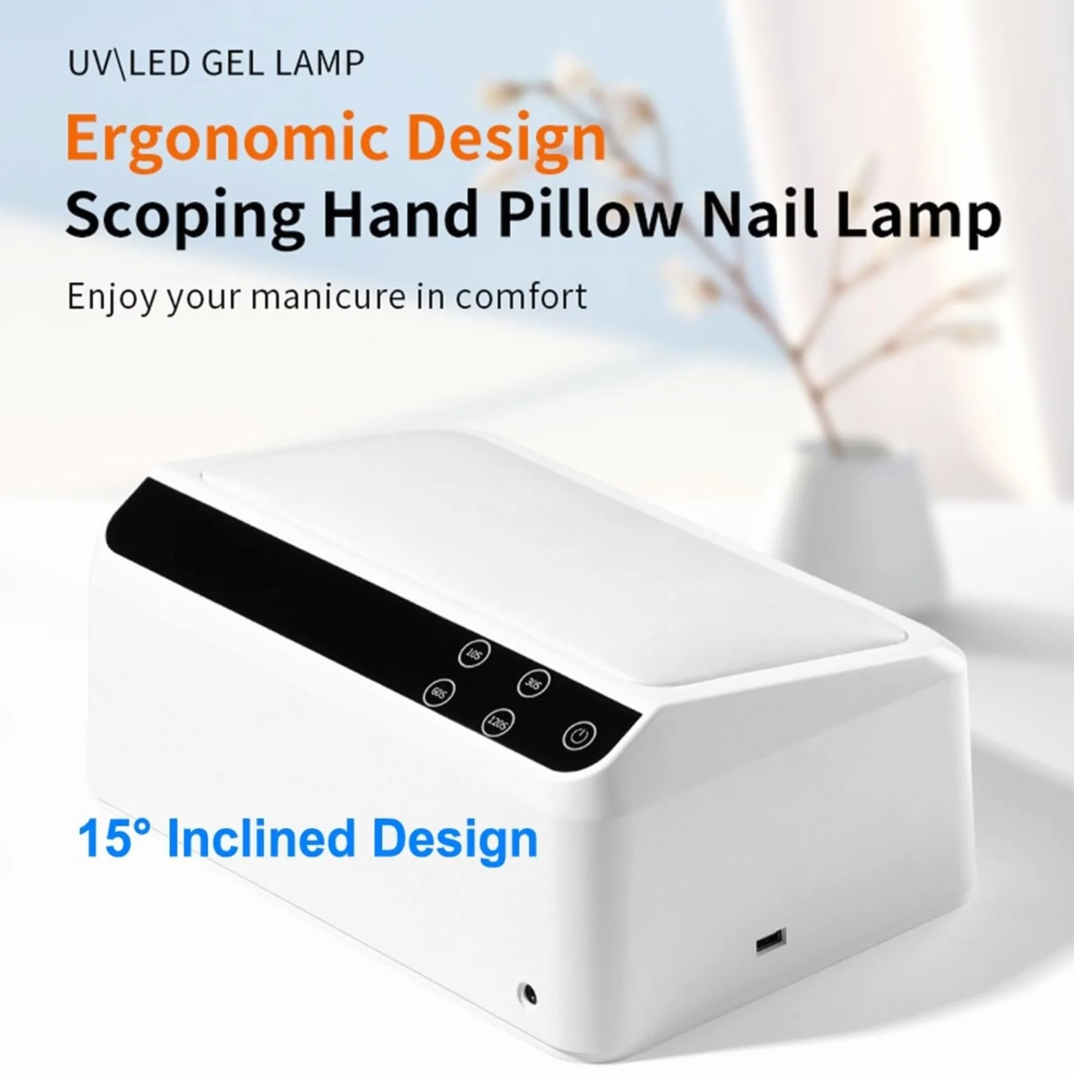 Lampa UV do paznokci, Lampa do paznokci Slope Pillow 72W, 66 koralików, lampa UV LED, lustrzana podstawa, utwardzanie wszystkich żeli, lampa do paznokci, manicure