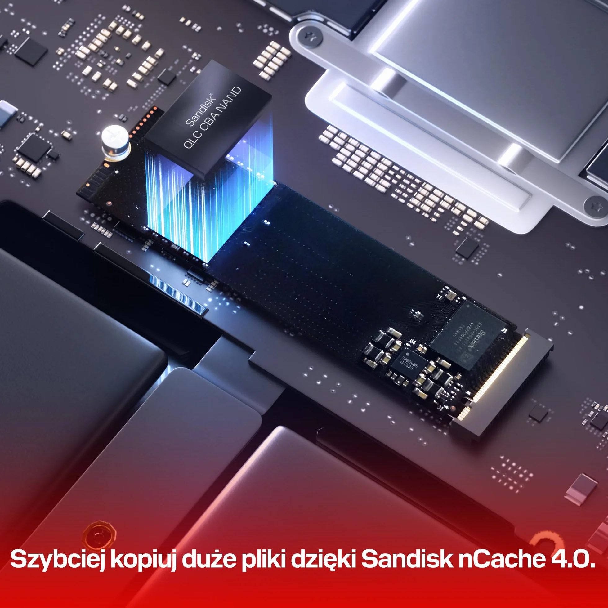 WD Blue SN5100 2 TB NVMe SSD (odczyt do 7 100 MB/s, M.2 2280, PCIe Gen 4.0, nCache 4.0, technologia Sandisk 3D CBA NAND, oprogramowanie do migracji danych Acronis True Image)