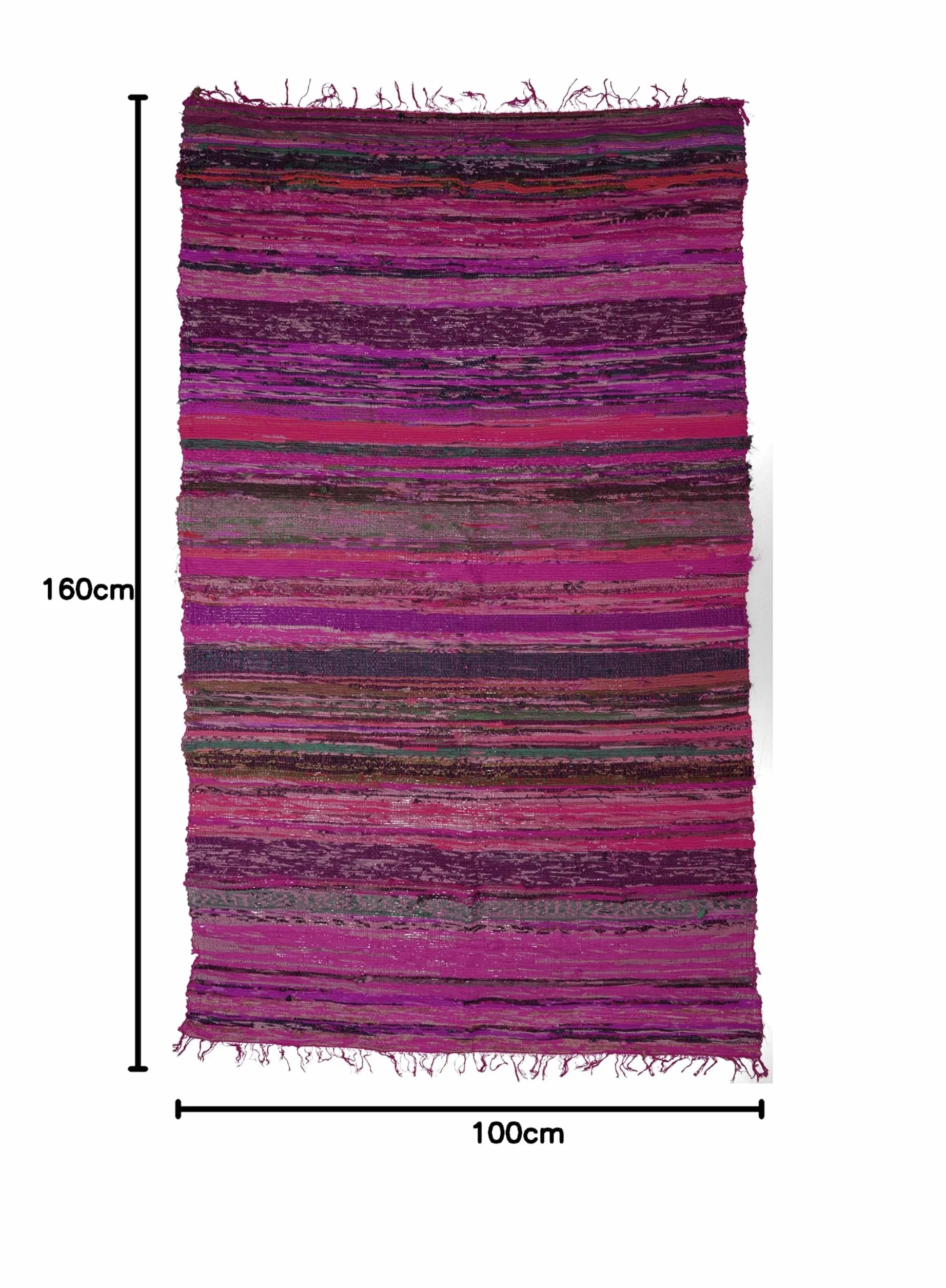 Lekki dywan z łatkami 100 x 160 cm liliowo-kolorowy czerwony bawełna