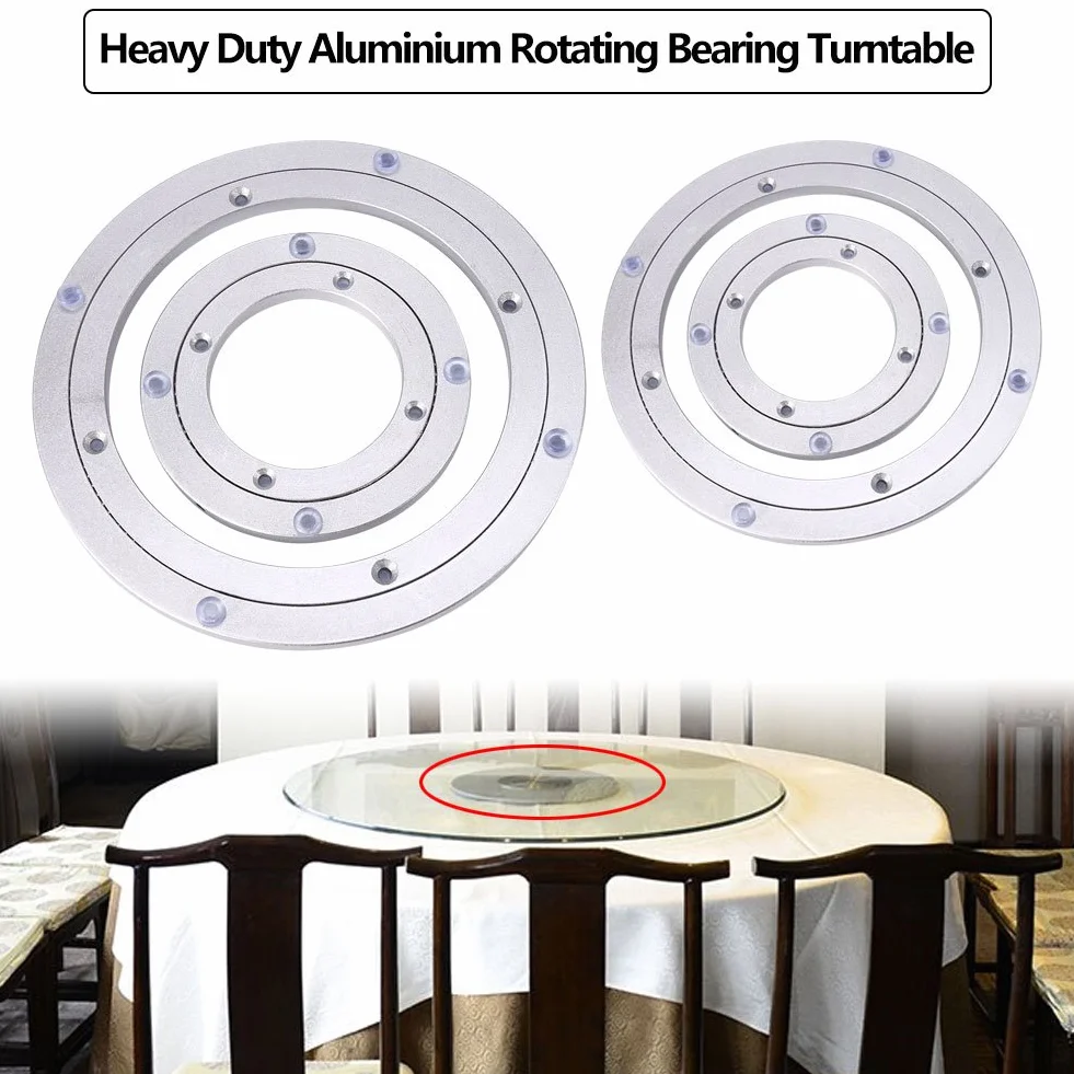 Wytrzymałe łożysko obrotowe ze stopu aluminium Lazy Susan Okrągły stół obrotowy Gładki obrotowy blat (6 cali)