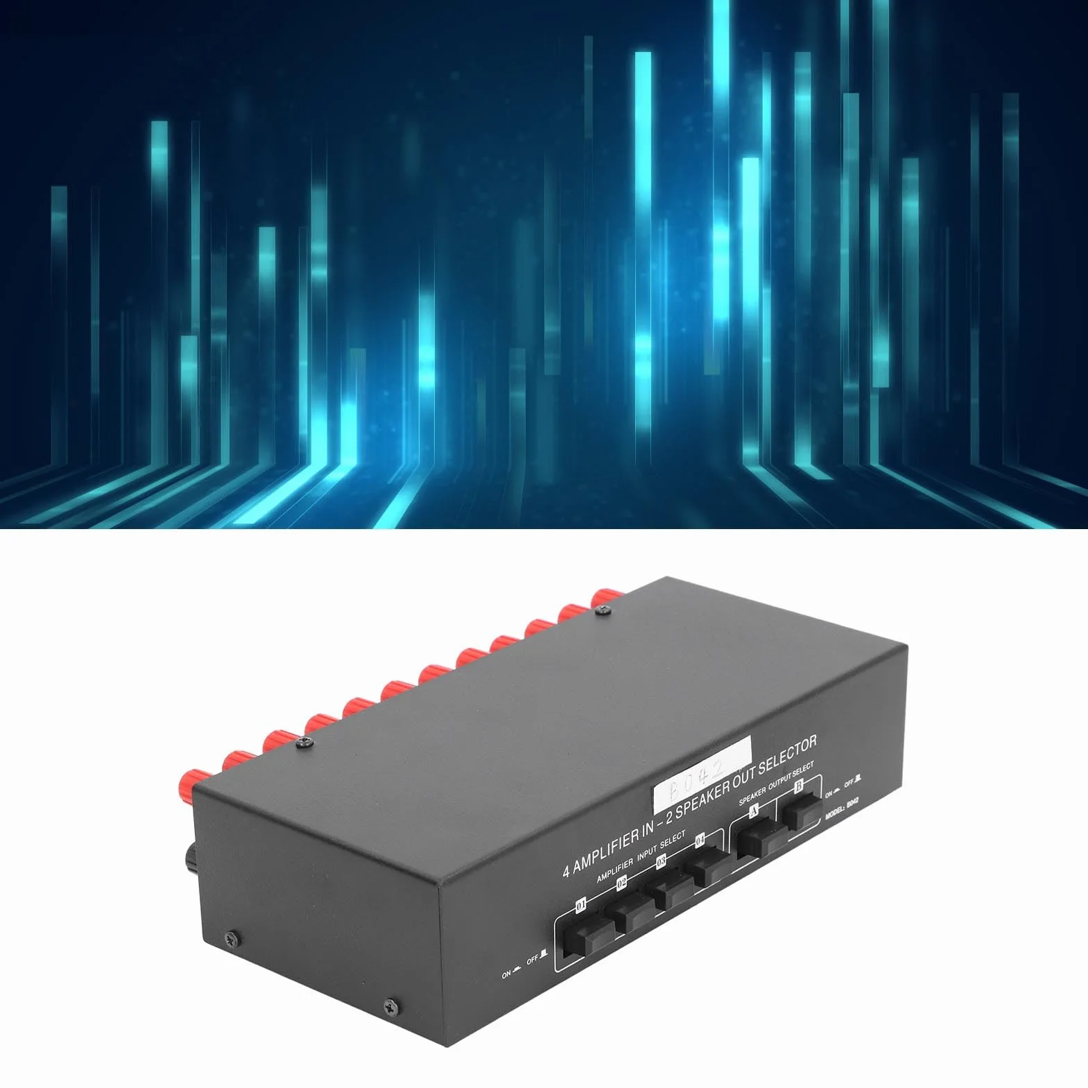 Głośnik, przełącznik wyboru pasywny, 4 wejścia, 2 wyjścia stereo audio rozdzielacz box z niezależnymi regulatorami głośności 300 W