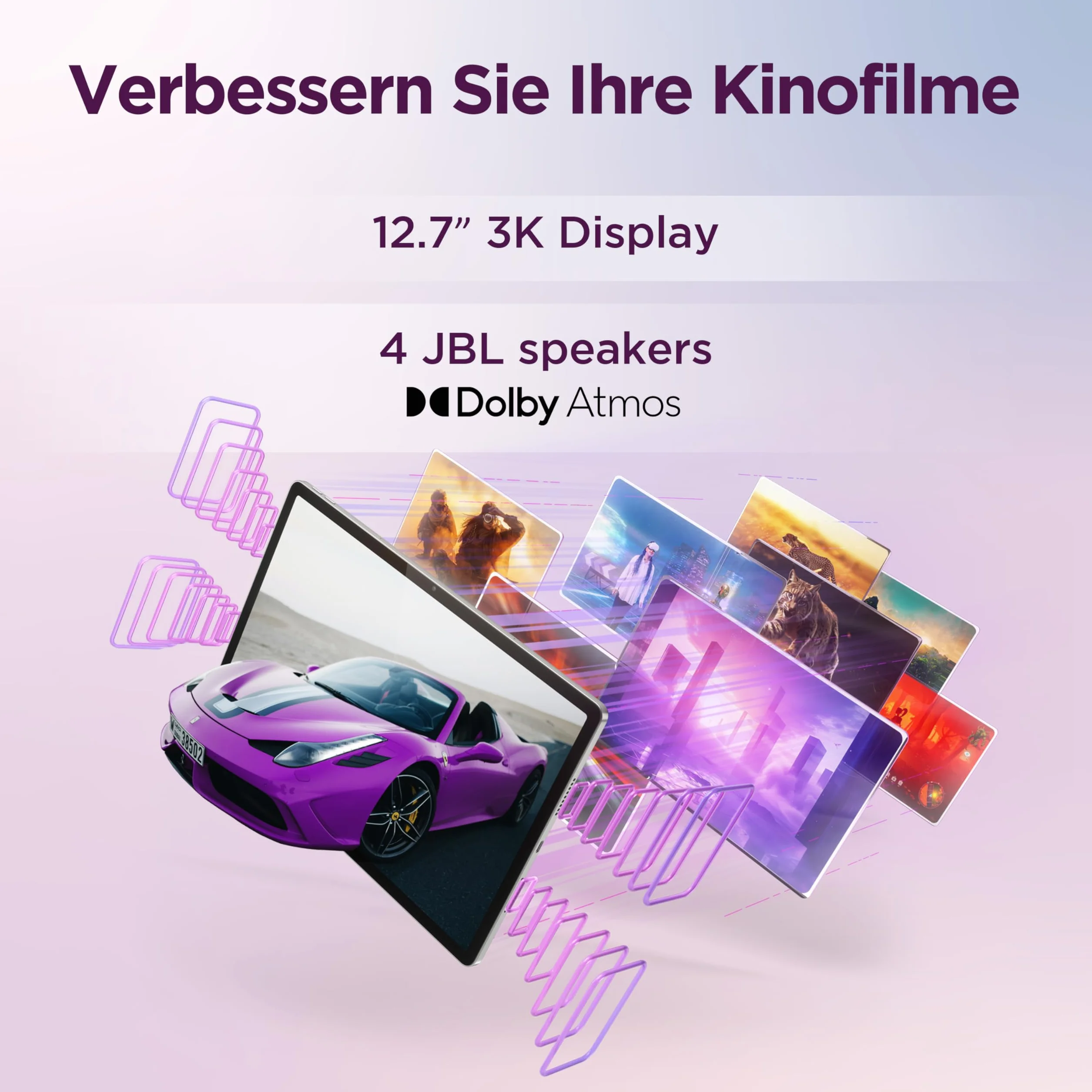 Lenovo Idea Tab Pro Tablet | 12,7" wyświetlacz 3K | MediaTek Dimensity 8300 | 8 GB RAM | 256 GB eMMC | Android 14 | Luna Grey | w zestawie Tab Pen Plus