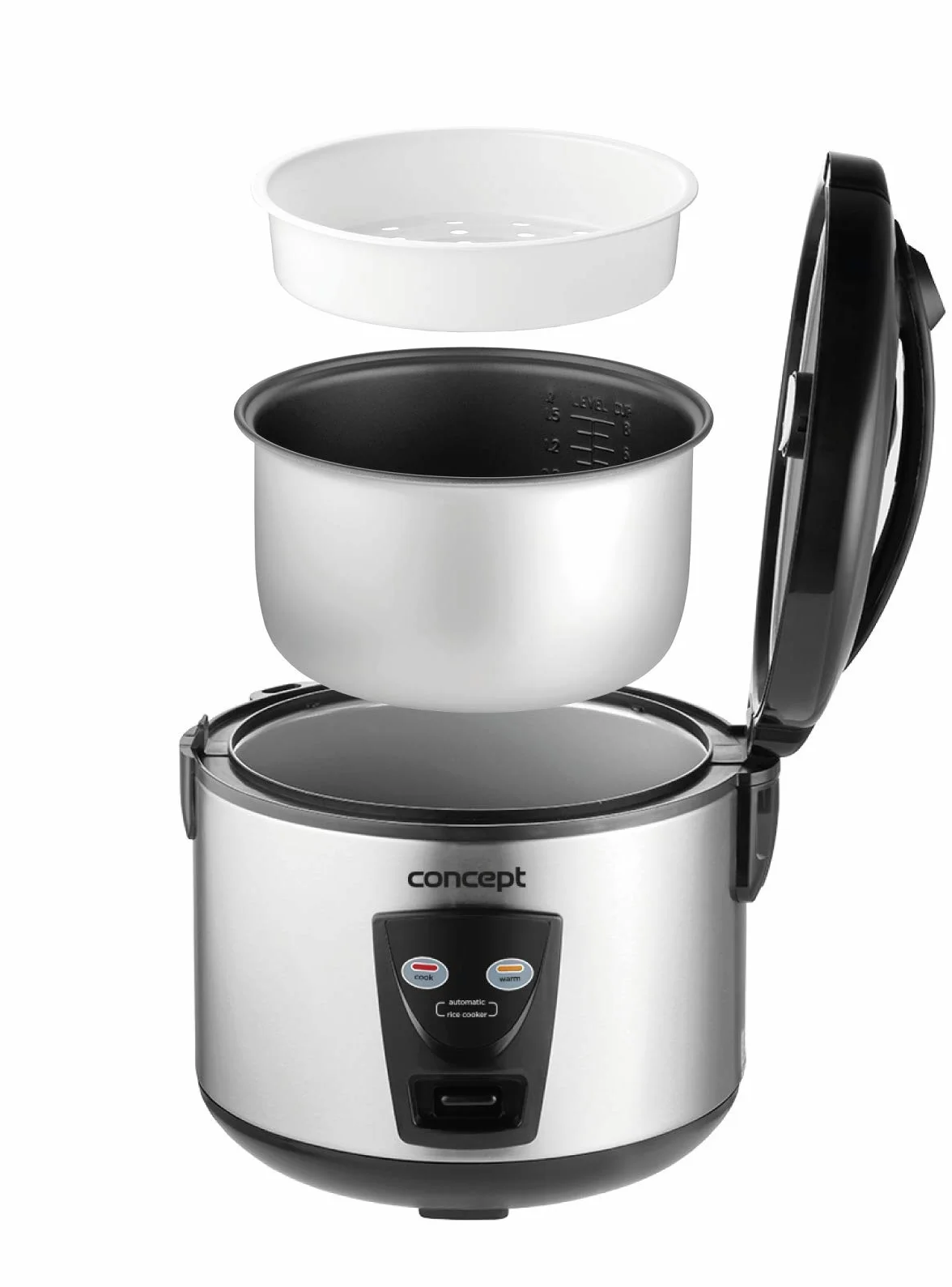 CONCEPT Hausgeräte Concept RE2020 szybkowar do ryżu 2 w 1 z funkcją WARM, pojemność: 1,5 l, stal nierdzewna, 1,5 l