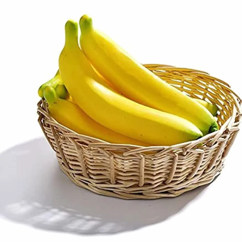 LATRAT 10 sztuk sztucznych bananów dekoracyjnych, realistycznych owoców na imprezę
