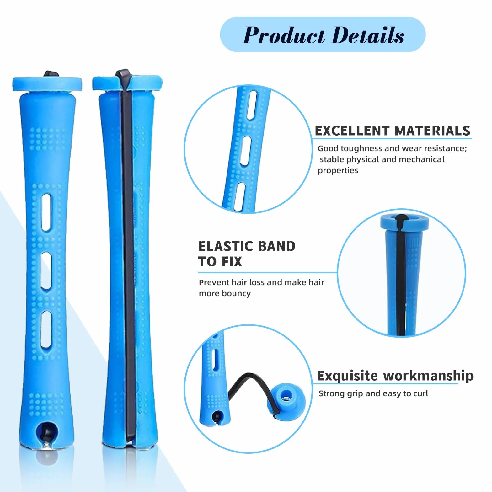 81 sztuk małych wałków do włosów Heatless Hair Curlers, zestaw wałków do włosów 20 cm na stałe, bezgrzejne loki z nasadką i elastyczną opaską z grzebieniem, idealne do użytku domowego lub