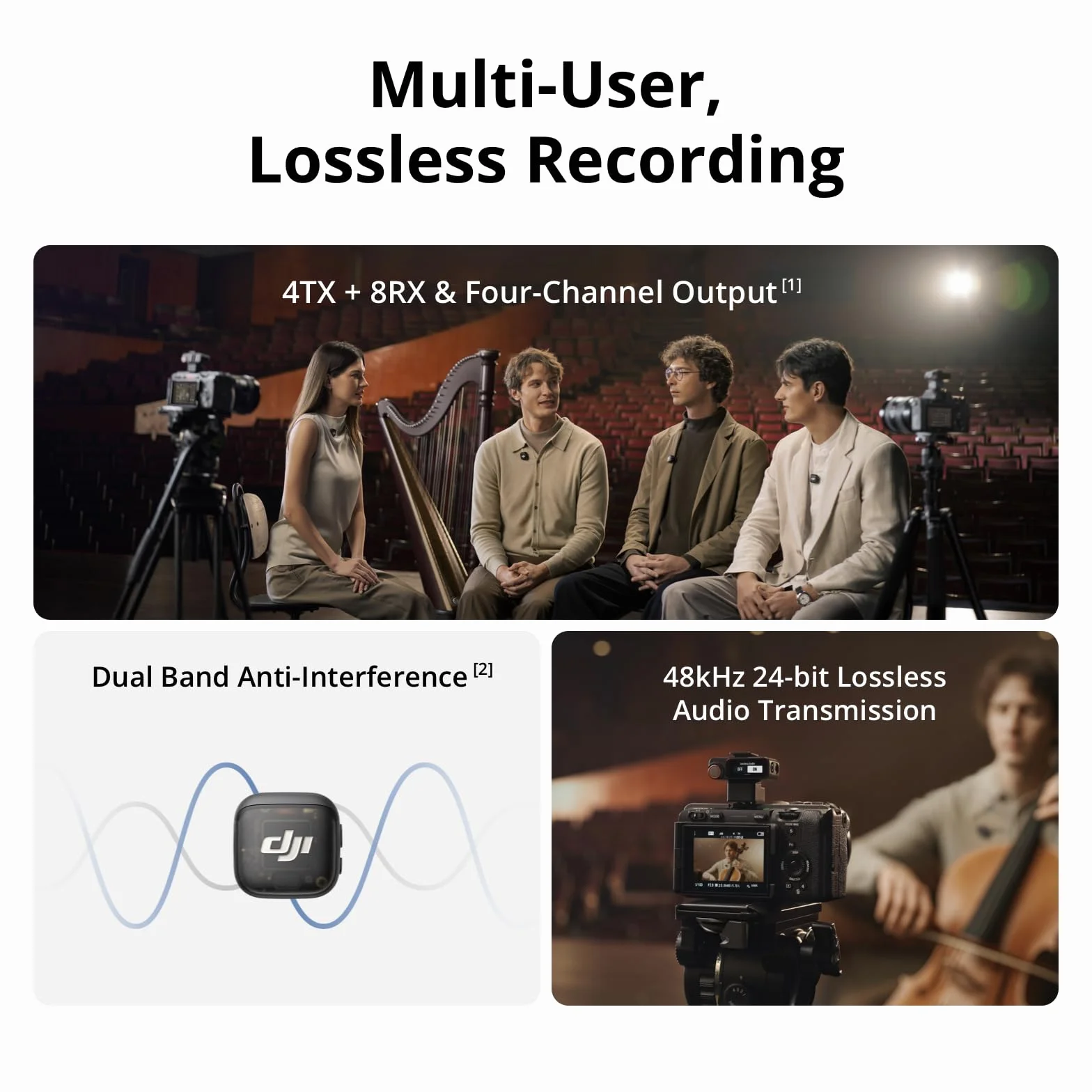 DJI Mic 3 (1 TX + 1 RX), bezprzewodowy mikrofon krawatowy do iPhone’a/kamery/urządzeń z Androidem, ultralekki, wydłużony czas pracy i szybkie ładowanie, transmisja 400 m