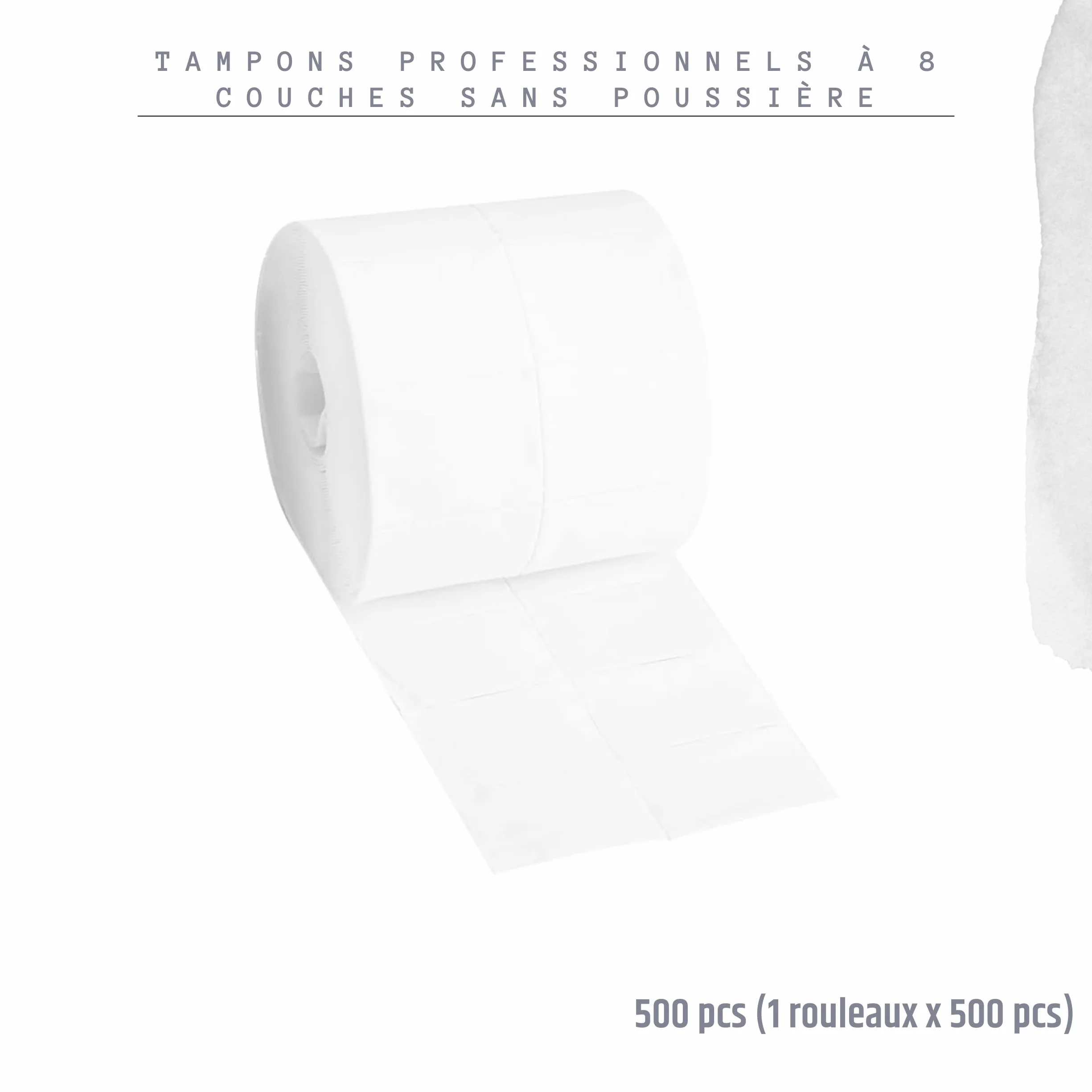 INLAQ® Zelletten 500 sztuk | Bezpyłowe płatki kosmetyczne do stylizacji paznokci żelowych i akrylowych - grube i estetyczne 12-warstwowe waciki (1x 500 sztuk)