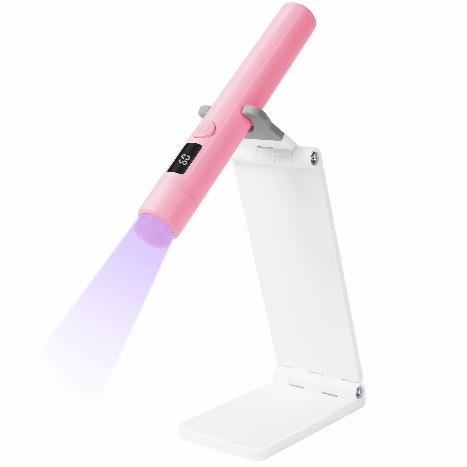 URAQT Lampa żelowa UV do paznokci, przenośna mini lampa UV LED do paznokci z uchwytem, suszarka do paznokci, salon suszarka do paznokci, idealna do wszystkich żeli, różowa