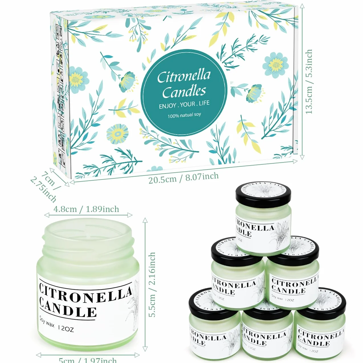 Świece Citronella sojowe 200h do ogrodu taras piknik