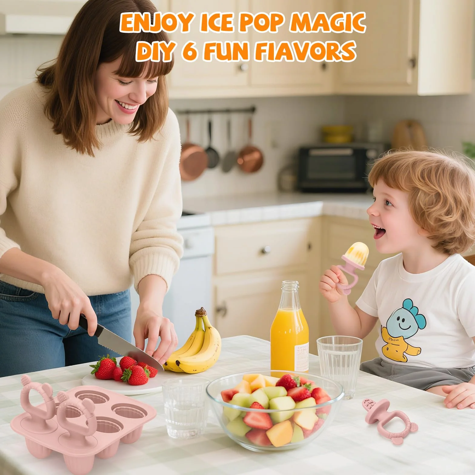 CLDY Mini silikonowe foremki do lodów dla dzieci bez BPA zestaw 2 sztuk 6 przegród 17 ml