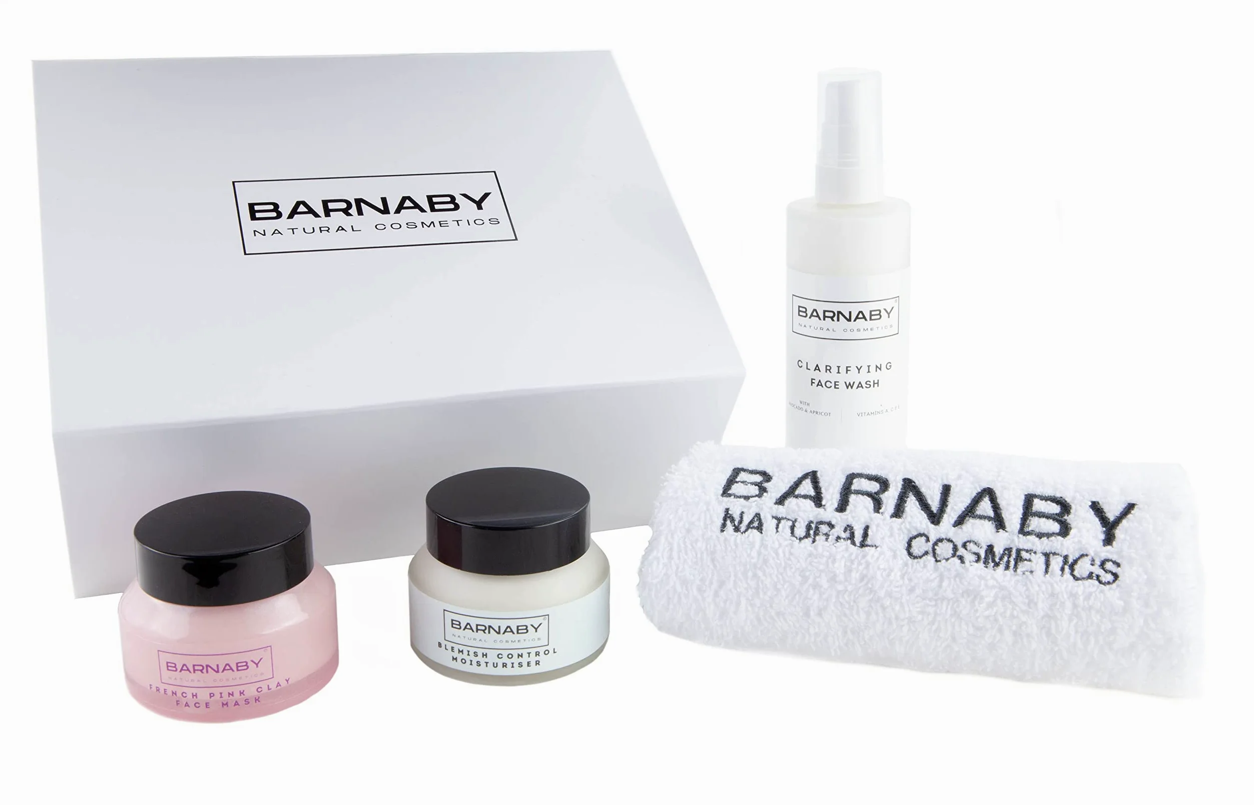 Barnaby Skincare - My Balance Present Beauty Gift Set Box z naturalnymi kosmetykami do pielęgnacji skóry, prezent dla kobiet, mężczyzn, mamy na Walentynki i Dzień Matki z maską na twarz, mycie, krem