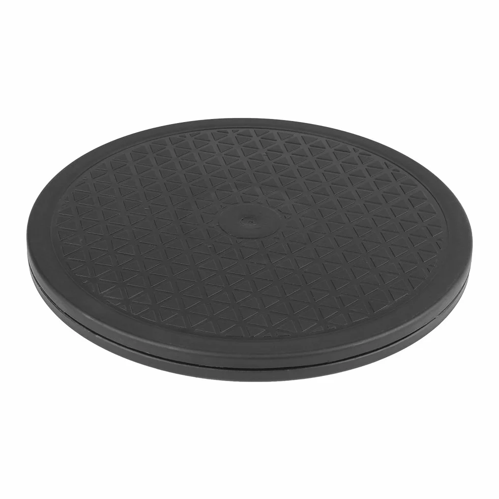 360 Stopni 10-calowa Platforma Obrotowa Modelowanie Malowanie Natryskowe Stojak Gramofonowy 25cm Czarny Leniwy Gramofon Obrotowa Podstawa Podstawowa z Rowkami Bez Zarysowań do Kolekcji Wyświetlaczy, M