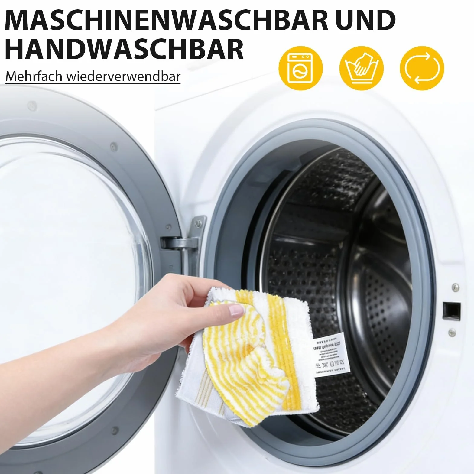 Uniwersalny zestaw ściereczek podłogowych do odkurzacza parowego Kärcher SC 2/3/4/5, 6-częściowy zestaw z 4 ściereczkami podłogowymi i 2 nakładkami, system zapięcia na rzepy, nadaje się do prania