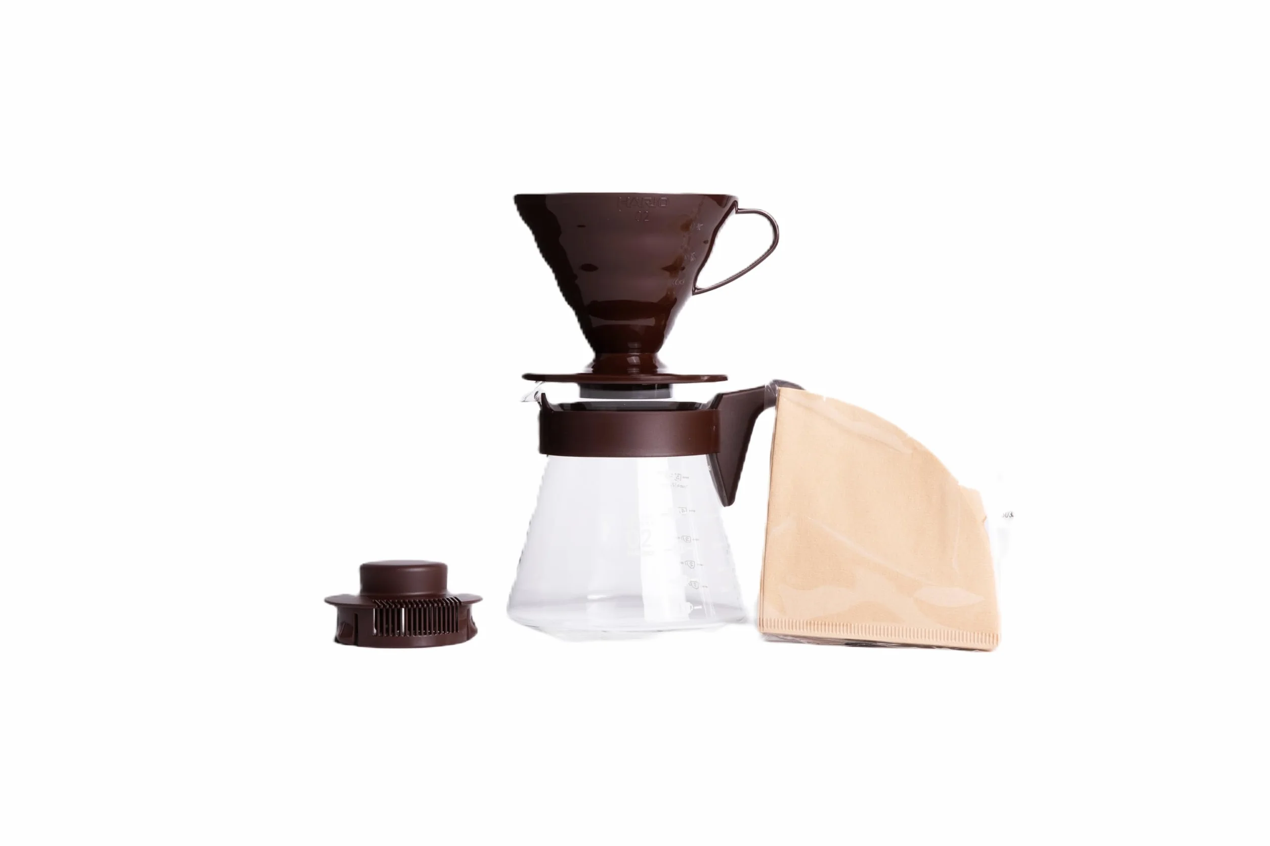 Hario CD V60 Pour Over Kit Brown-Drip z serwerem i filtrami, tworzywo sztuczne