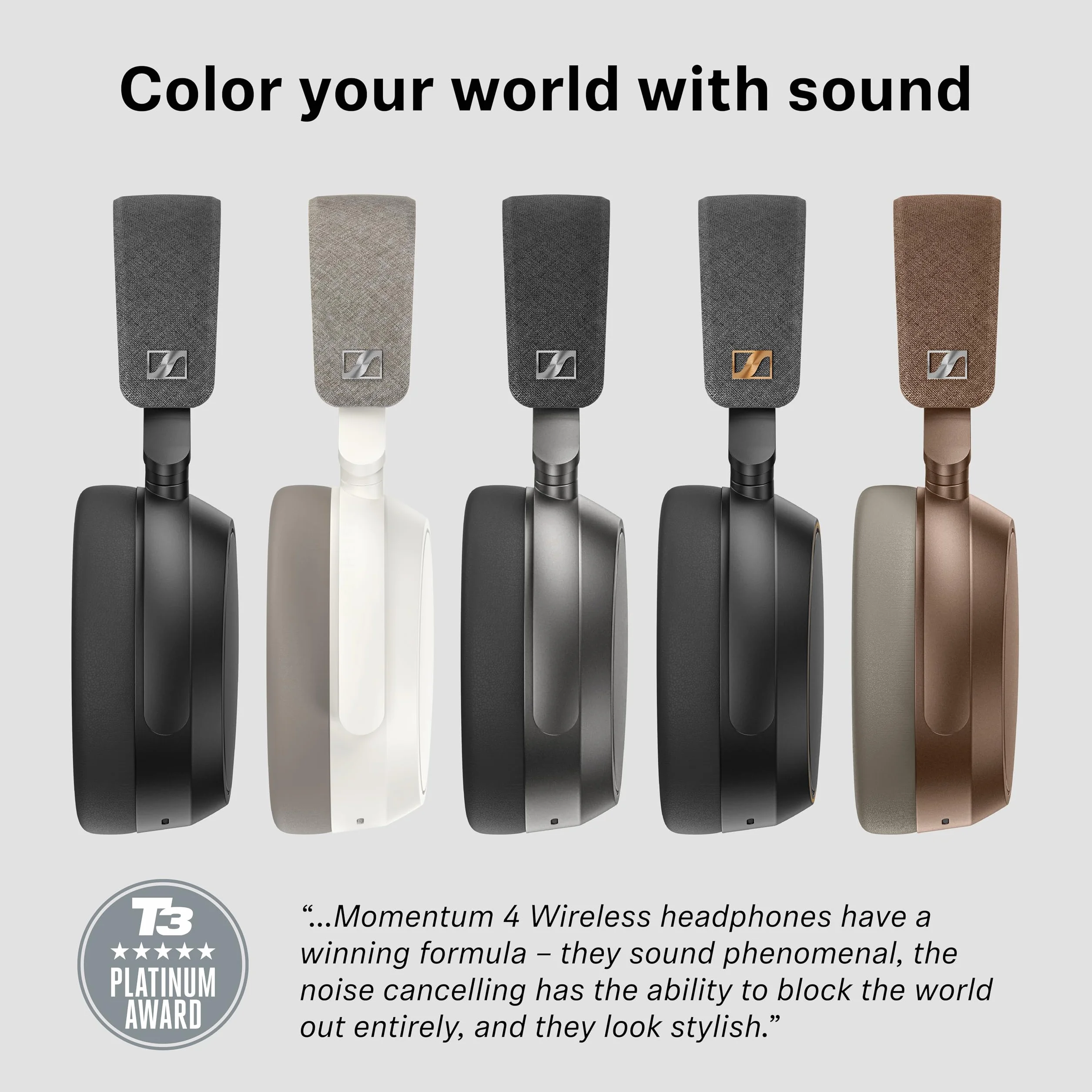 Sennheiser MOMENTUM 4 Słuchawki Bezprzewodowe, Zestaw Słuchawkowy z Bluetooth Zapewniający Optymalną Czystość Dźwięku Podczas Połączeń, z Aktywnym Tłumieniem Hałasu, Grafit