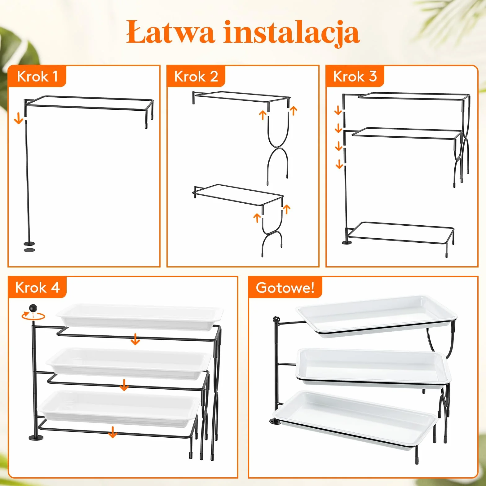 Lifewit 3-Poziomowa Taca do Serwowania 30×17cm Biały Półmisek do Żywności Wielokrotnego Użytku