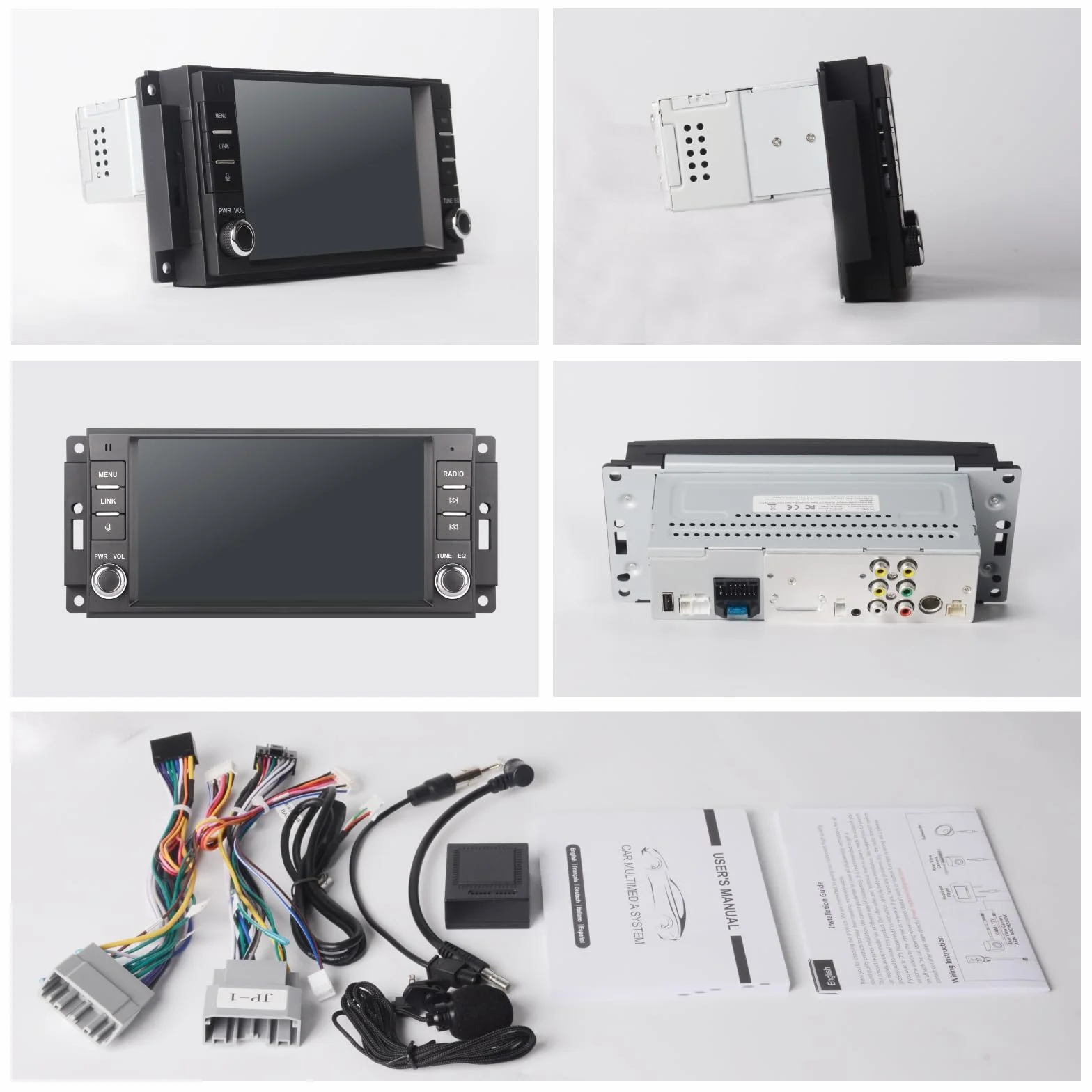 Fast Boot Linux Radio samochodowe kompatybilne z Jeep Wrangler Radio 2007-2018 Chrysler Dodge Ram 1500 | Bluetooth/Wireless CarPlay/Android Auto/FM/AM/RDS/USB, 100W DSP