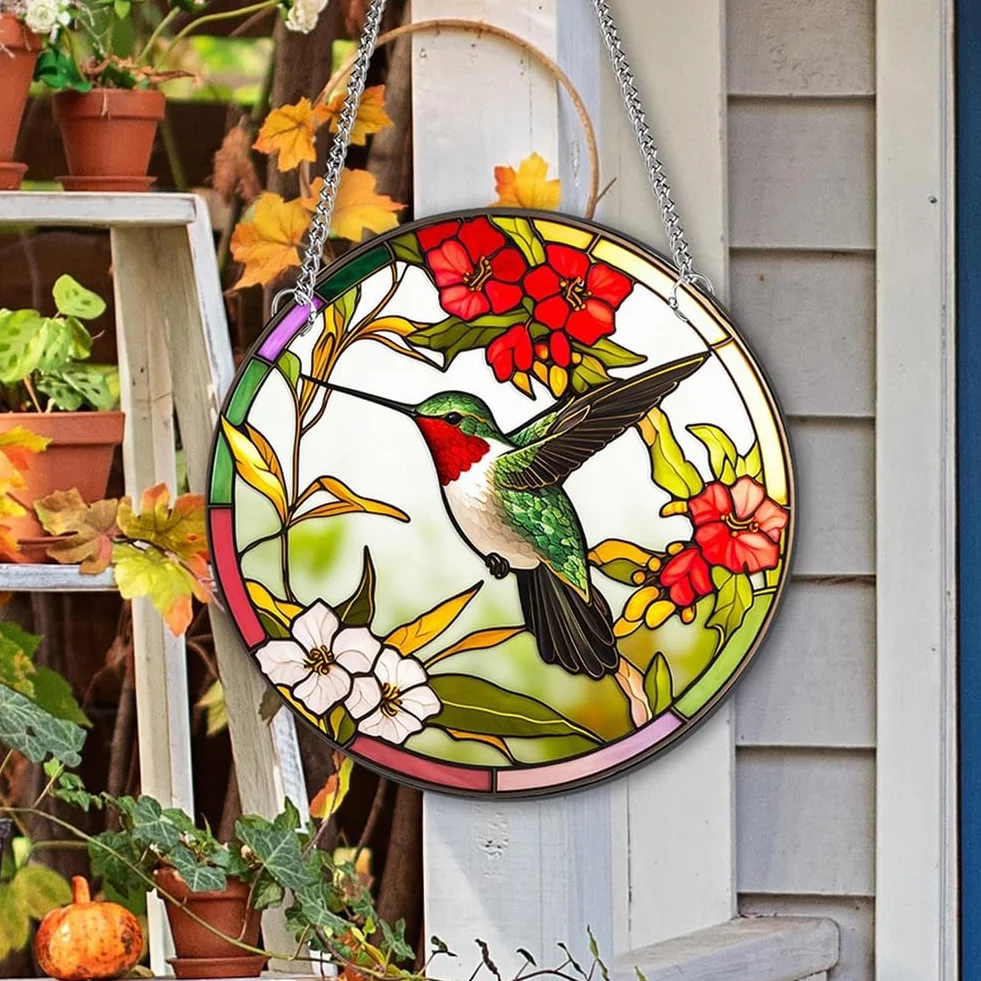 Witraż Suncatcher Ptak Akryl z Haczykiem Prezent Urodzinowy