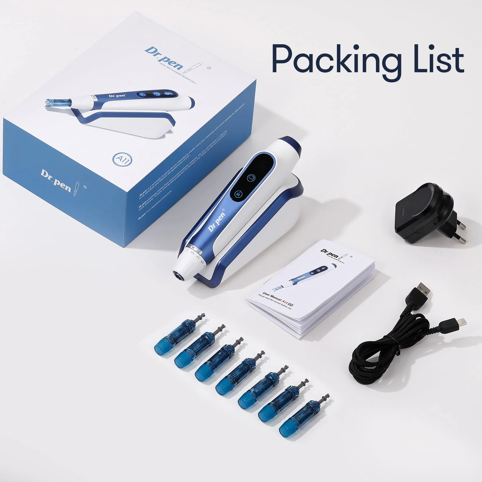 Dr. pen Ultima A11 Microneedling Pen – Skuteczny przeciwko zmarszczkom | Inteligentna baza czujnikowa, wygodny bezprzewodowy design, idealny do salonów kosmetycznych i do użytku domowego | Idealny