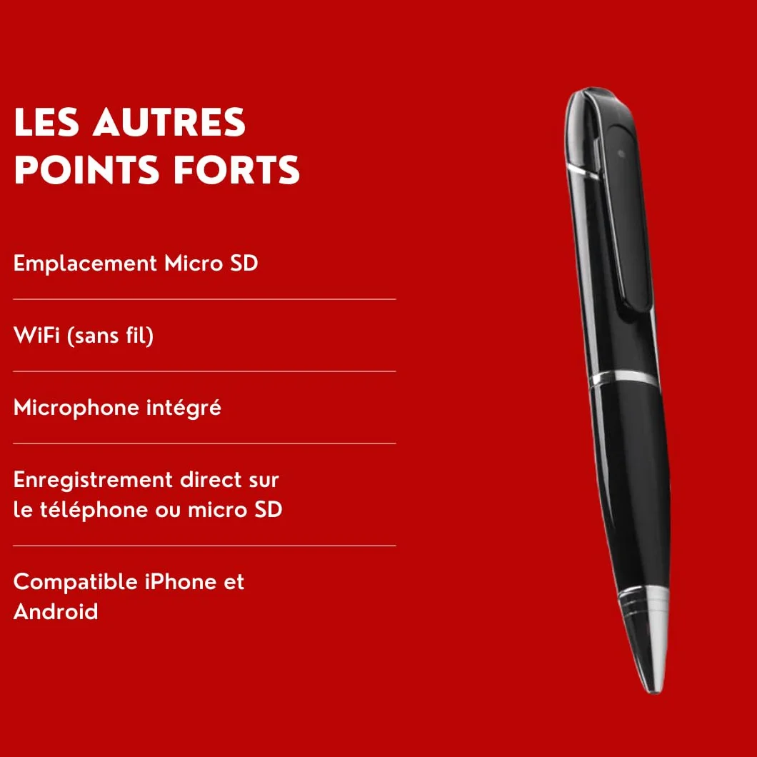 Générique Pióro szpiegowskie Full HD WiFi