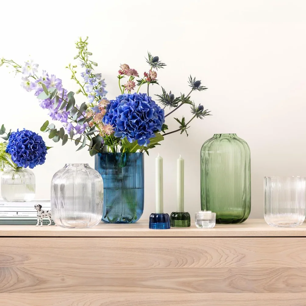 Villeroy & Boch Fleur Vert wazon 28 cm z ręcznie dmuchanego szkła zielony