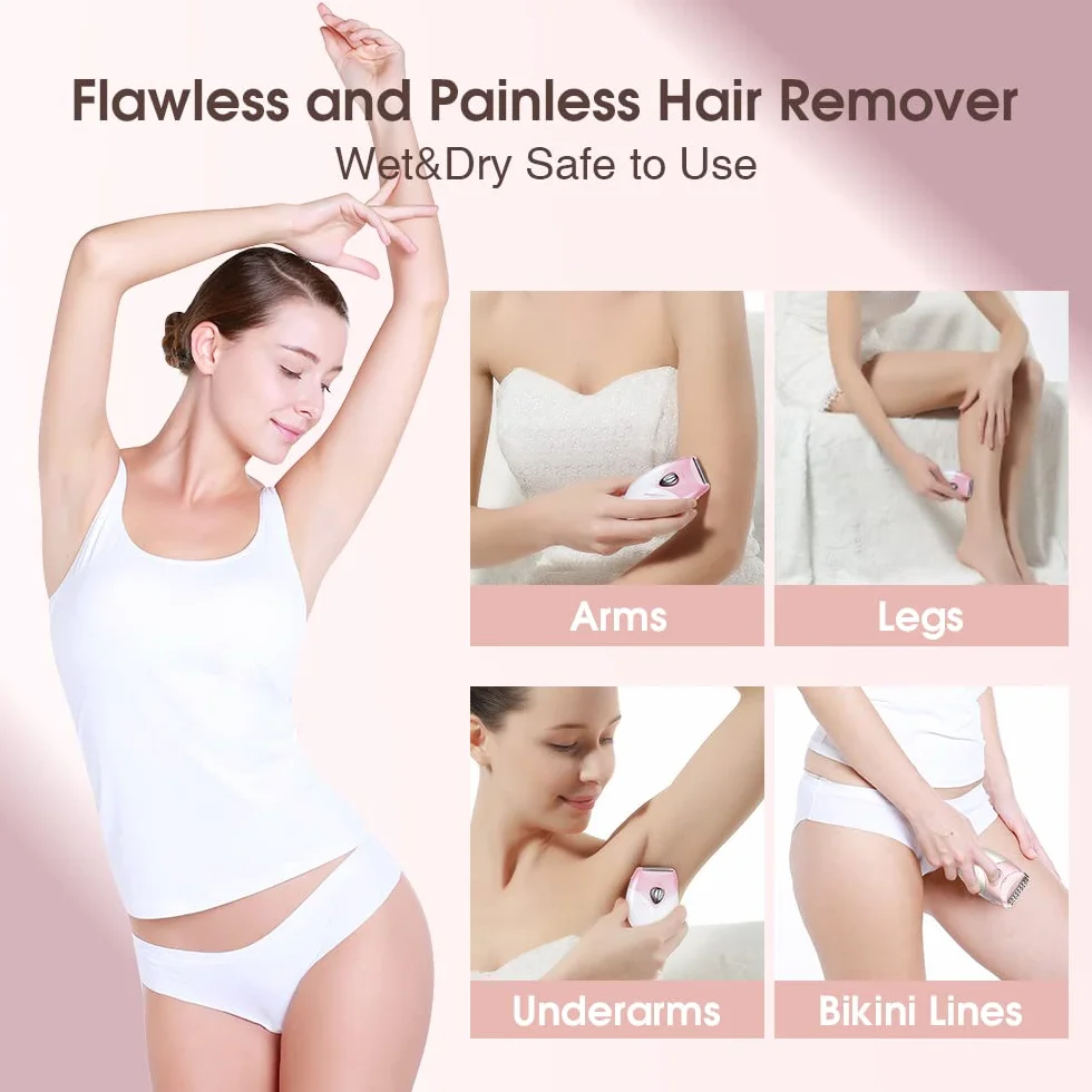 TOUCHBeauty AG-1459ADE elektryczna golarka damska, dlektryczna, trymer dla kobiet, do ciała, pod pachami, nogami i strefą bikini, Compact Lady Shaver AG-1459ADE