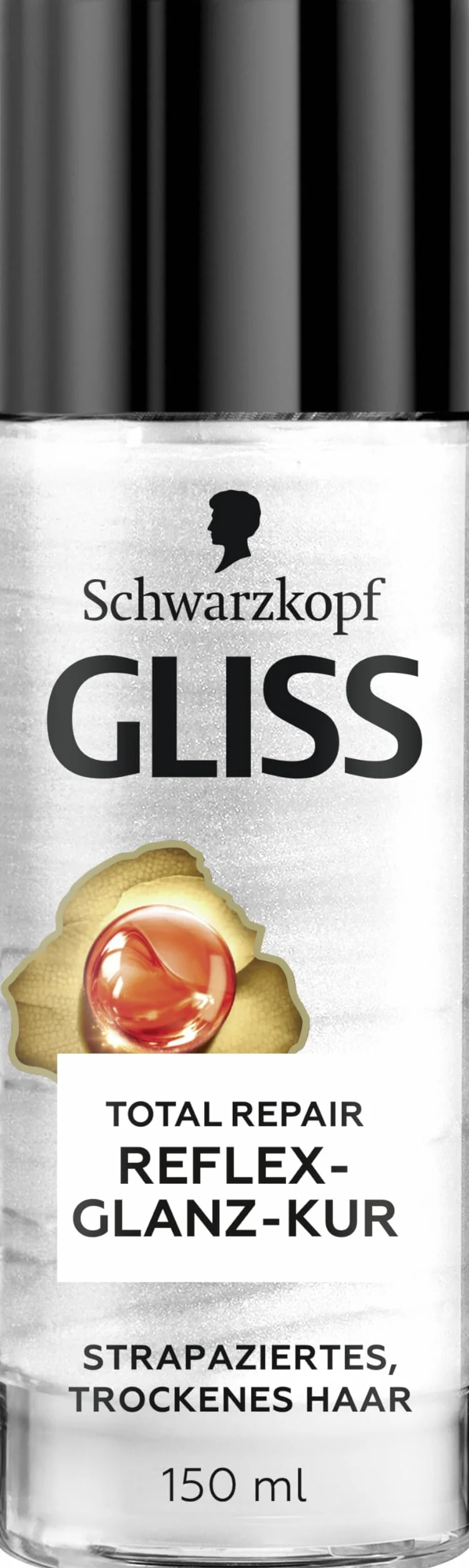 Gliss Reflex-Glanz-Kur Total Repair (150 ml), kuracja do włosów z keratyną i nektarem kwiatowym, natychmiast połyskujące, redukuje łamliwość włosów