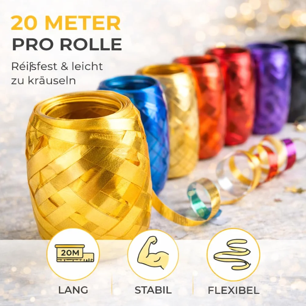 Wstążka prezentowa w rolce 20m Zestaw 18 sztuk Boże Narodzenie