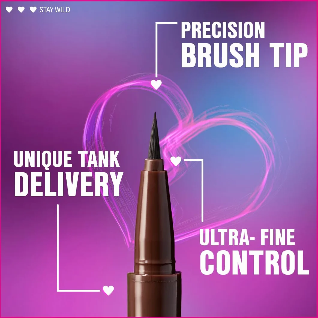 Wet n Wild Mega Last Breakup Proof Liquid Eyeliner, Brązowy Eyeliner w Pisaku, Wodoodporny, Szybkoschnący, Odporny na Rozmazywanie, 16-Godzinna Trwałość, Brown