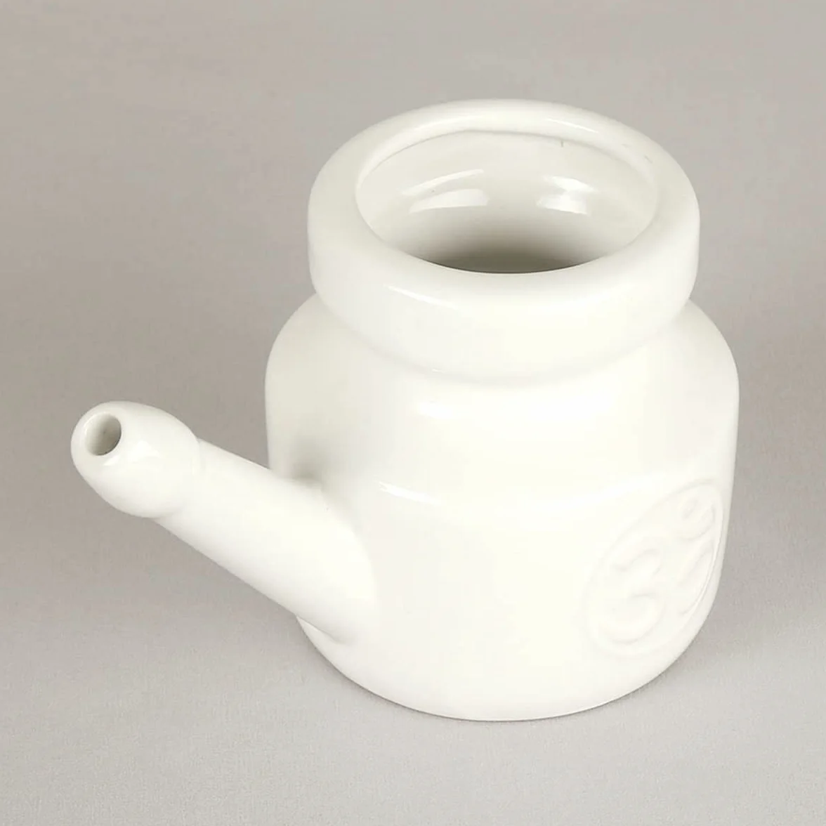 Ceramiczny garnek Neti 350 ml trwały szczelny wylewka do płukania biały