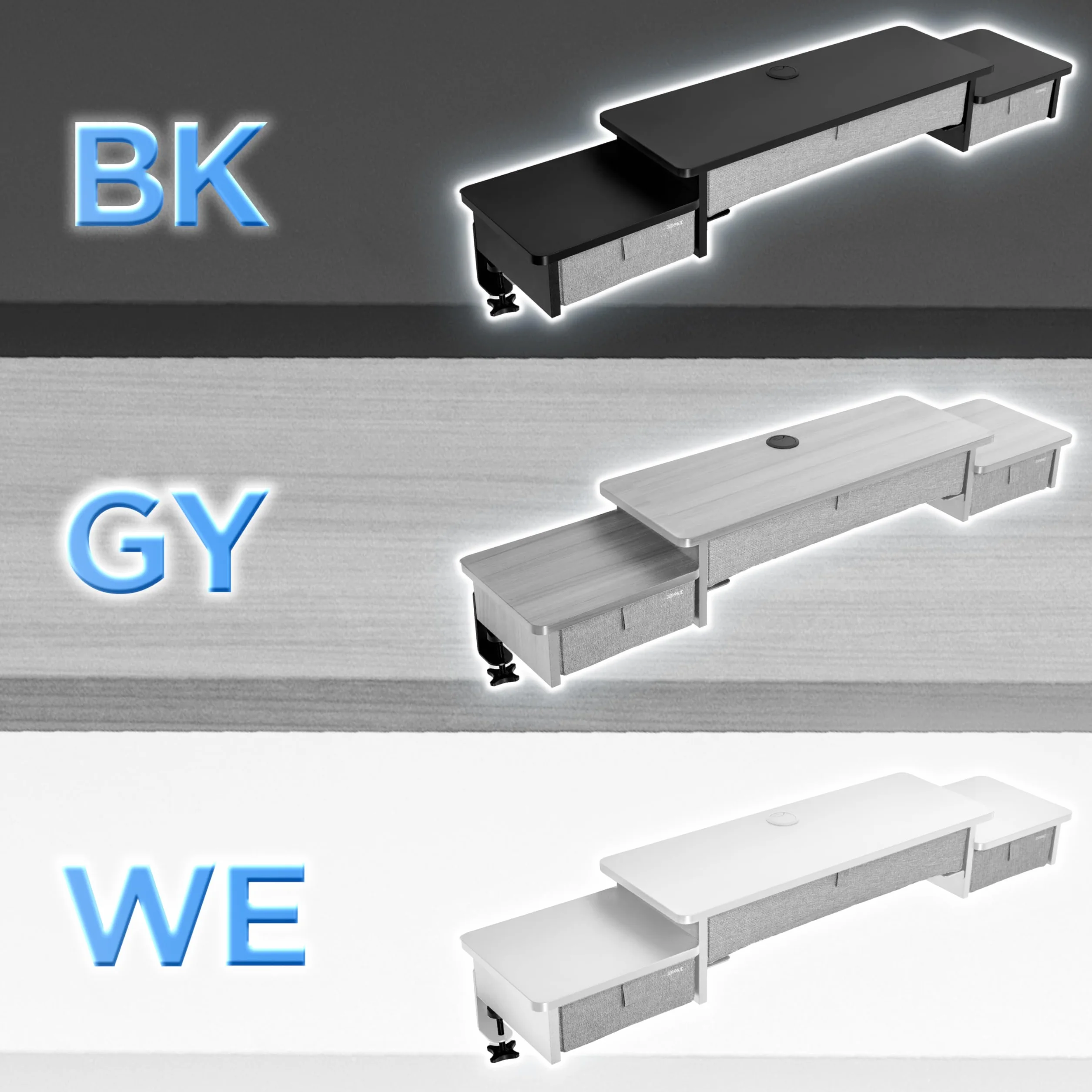 Duronic DD4 WE Nadstawka z szufladami na biurko biały 120x25 3 szuflady