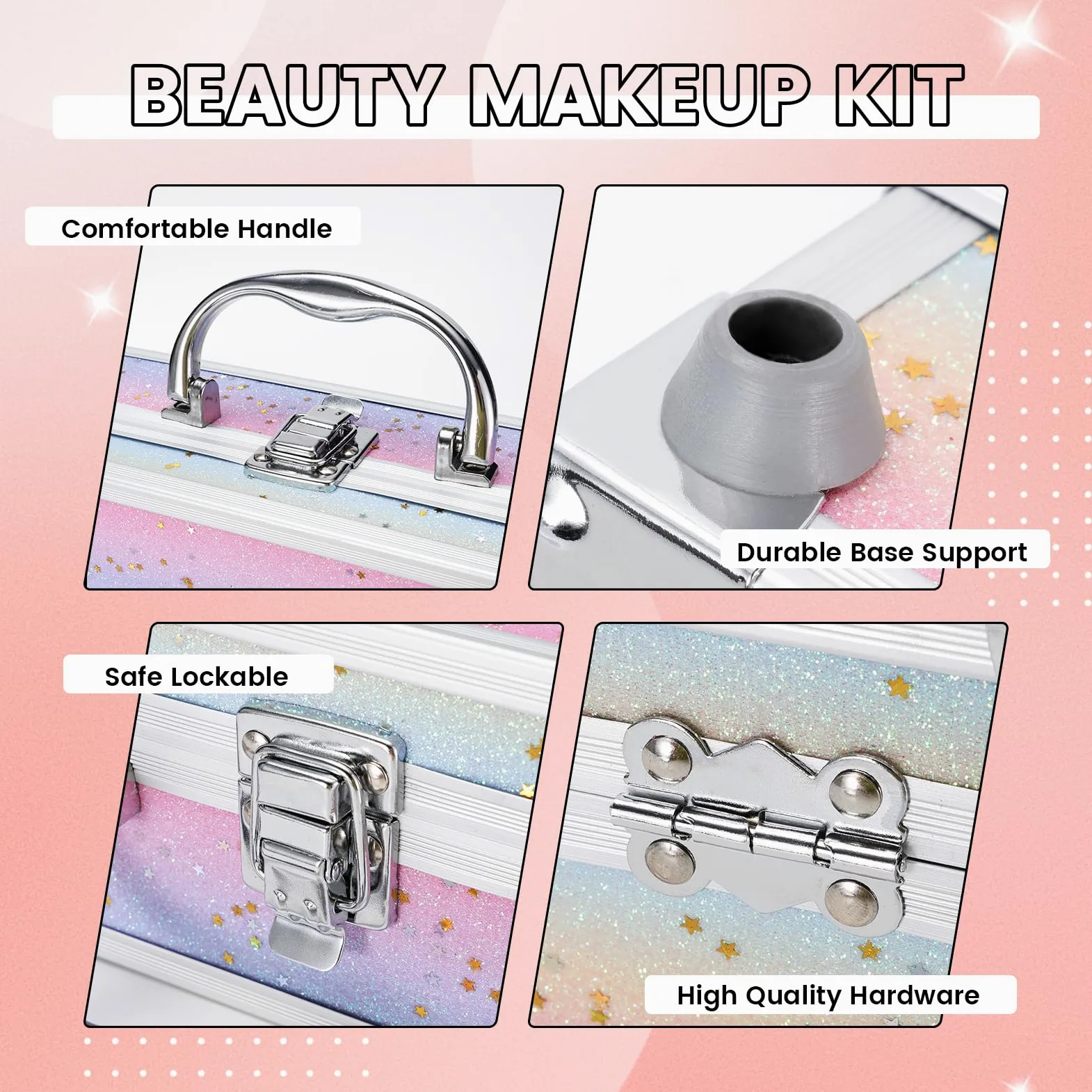Zestaw do makijażu dla kobiet i dziewcząt, modny zestaw do makijażu dla początkujących profesjonalistów podróżujących z etui, Makeup Essential with Eyeshadow Palette, błyszczyk do ust, tusz do rzęs