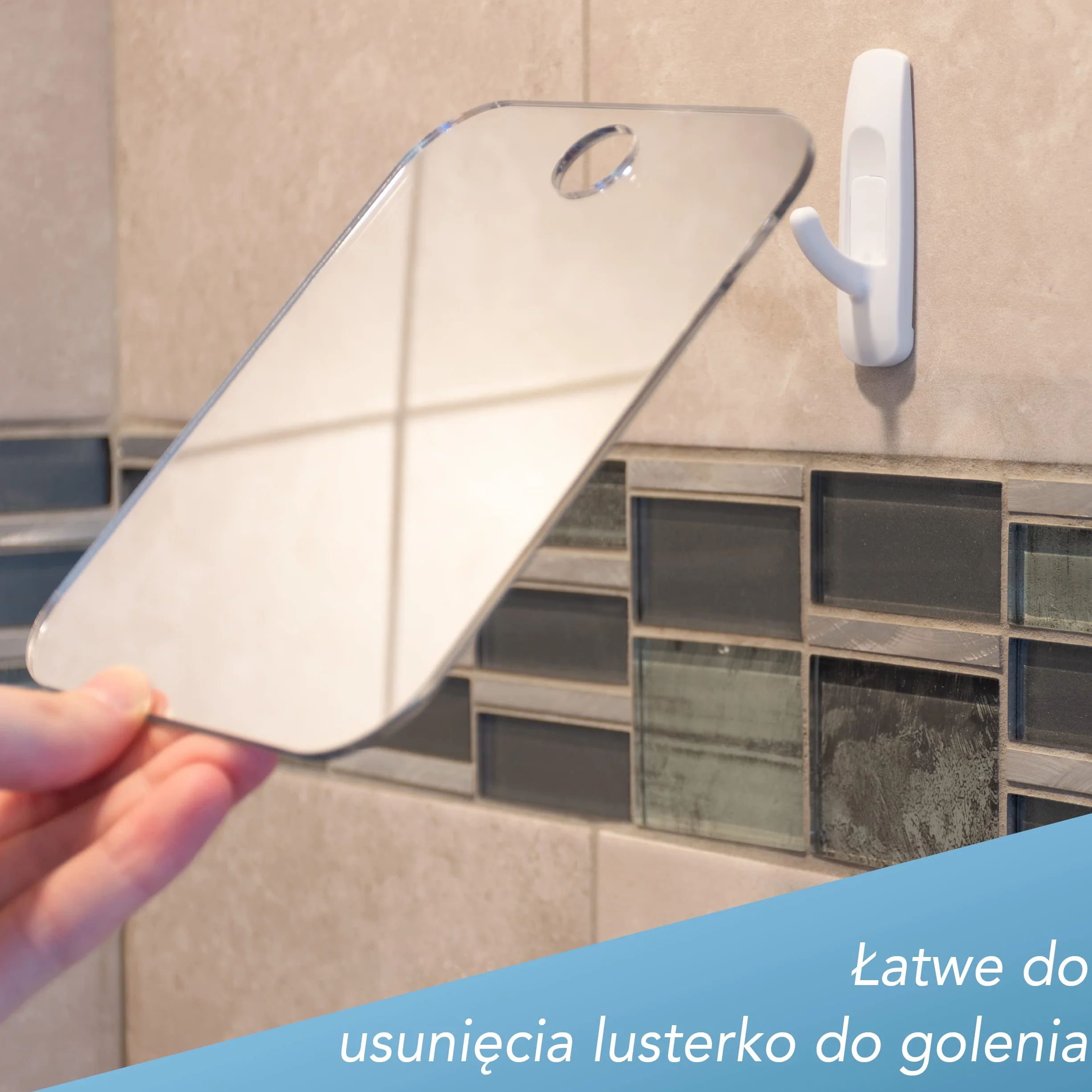 Shave Well Lustro Łazienkowe Deluxe, Lustro Nieparujące - Duże Lustro Łazienkowe - Haczyk Samoprzylepny - Lustro Nietłukące, Podręczne i Bez Ramy - Idealne w Podróży i na Siłownię