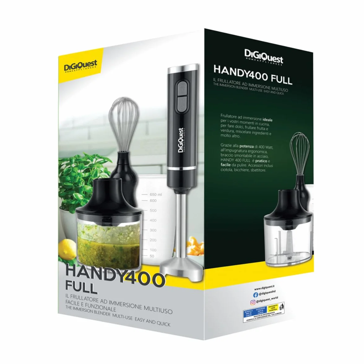 DIGIQUEST Wielofunkcyjny Blender Nurkowy - andy 400 Full - 3 w 1 Digiquest