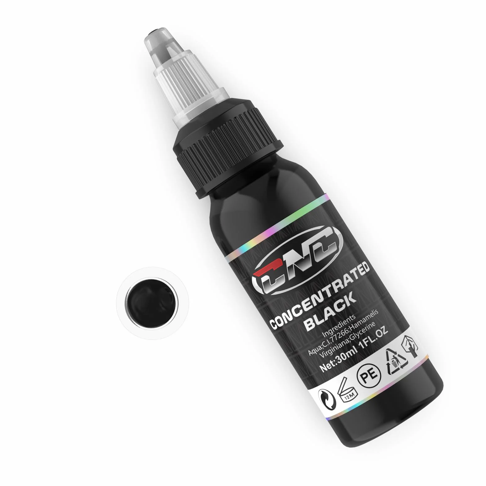 CNC Farba do tatuażu, skoncentrowana czerń, profesjonalna liner, trwała czerń, zestaw farb do ciała, mikroblading pigment dla tatuażystów - (1 oz) 30 ml TI6003-30-030
