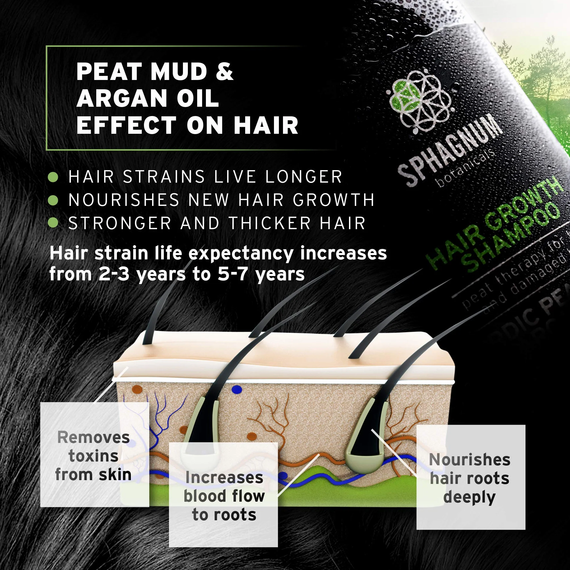 Hair Growth Shampoo For Men - Natural Biotin Boost with Argan Oil and Peat Mud, Effective Hair Loss Treatment for Thinning Hair, Organic DHT Blocker - No SLS, Parabens, Sulfate-Free, Anti-Dandruff…
