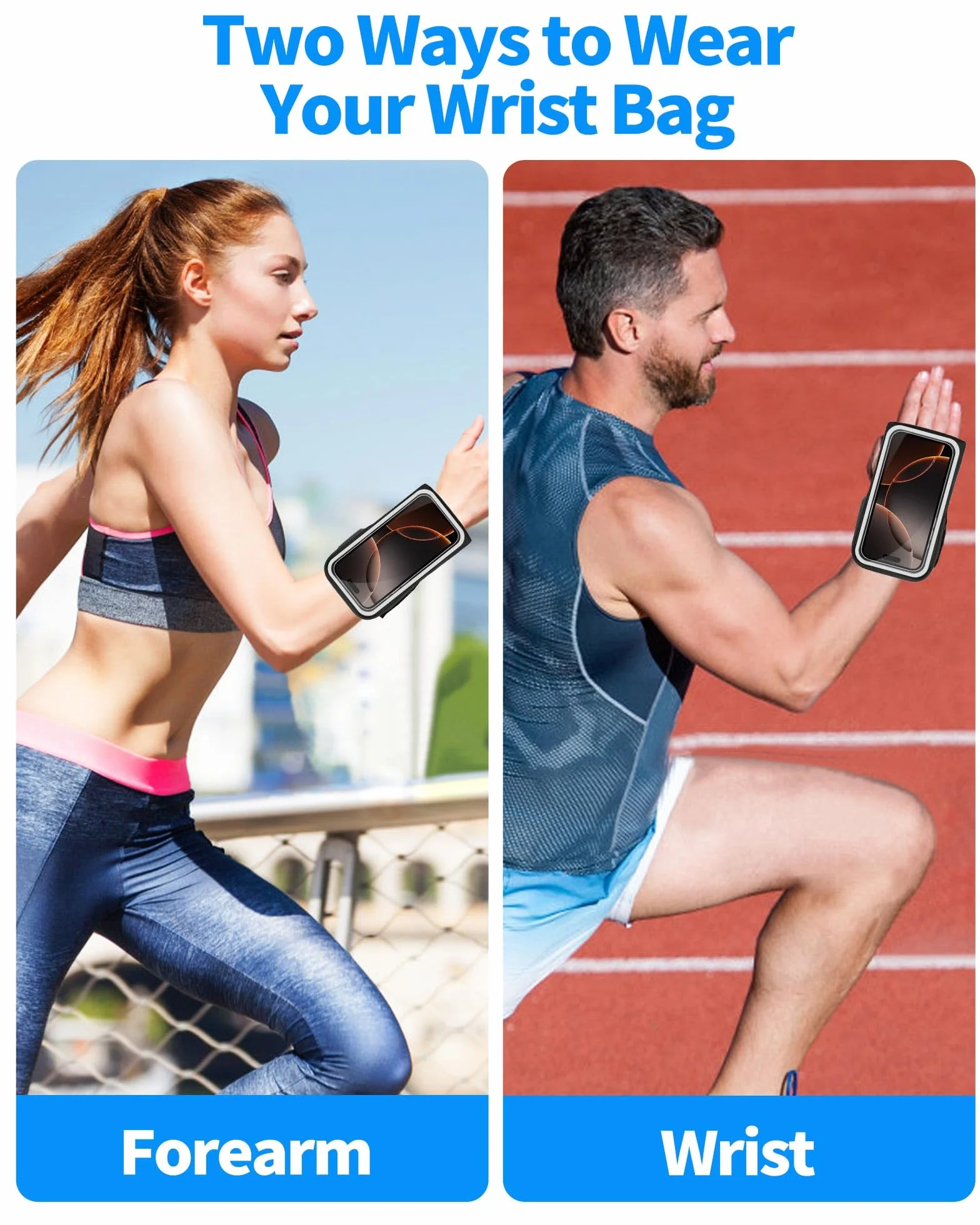 pokrowiec na telefon komórkowy do joggingu z kieszenią na słuchawki, bransoletka na telefon komórkowy z paskiem na telefon komórkowy iPhone 16 15 14 13 12 Plus Pro Max Galaxy S24 Ultra