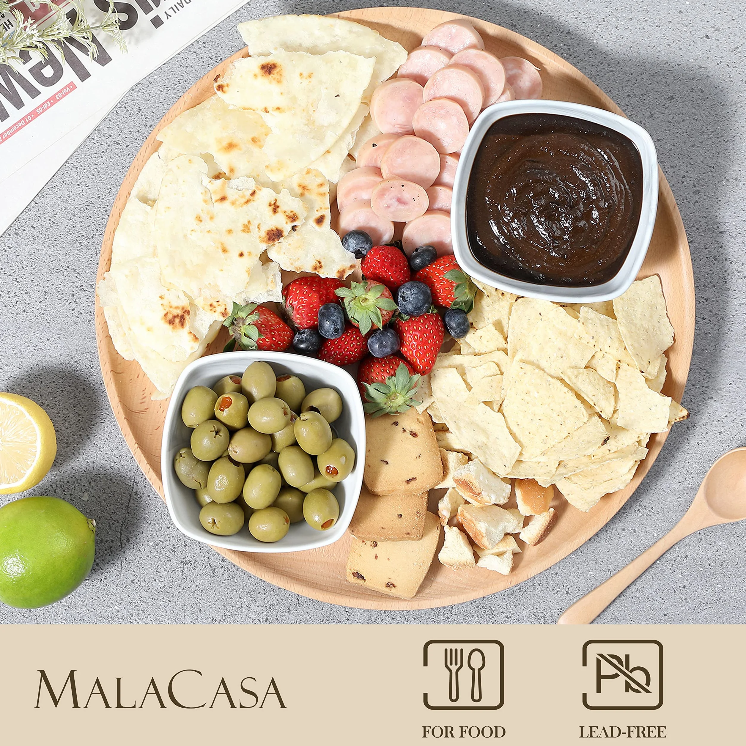 MALACASA Ramekins Ramekins zestaw 12 sztuk, 170 ml do porcelanowych sufletów Creme Brulee, Ramekins do pieczenia, maczania sosów, mini zestaw naczyń do zapiekanek, nadaje się do piekarnika, szary