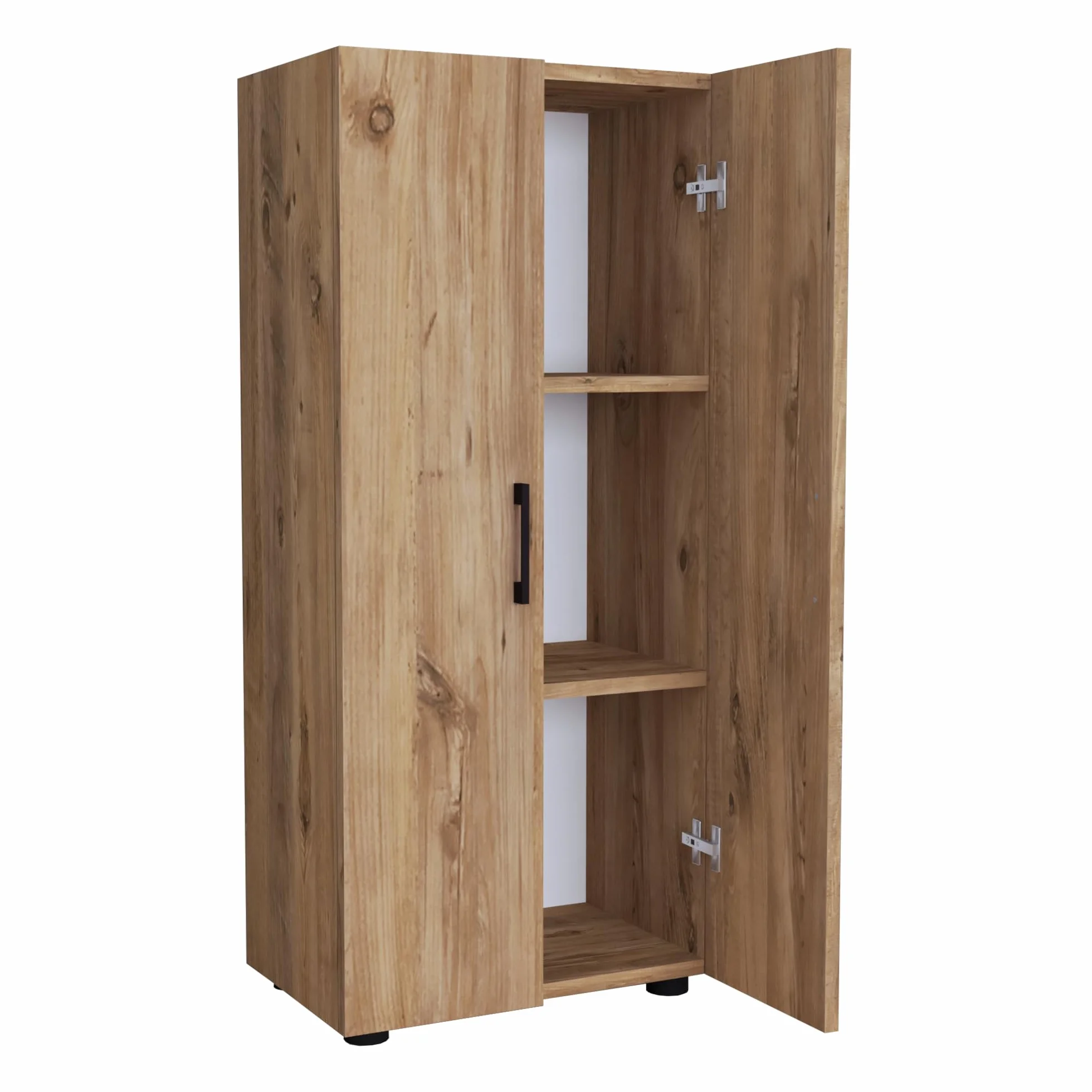 [en.casa] Åsnes szafka pomocnicza, komoda do salonu z 2 drzwiami i 3 półkami, szafka na dokumenty, szafka biurowa, szafka wielofunkcyjna, 108 x 49 x 32 cm, dąb