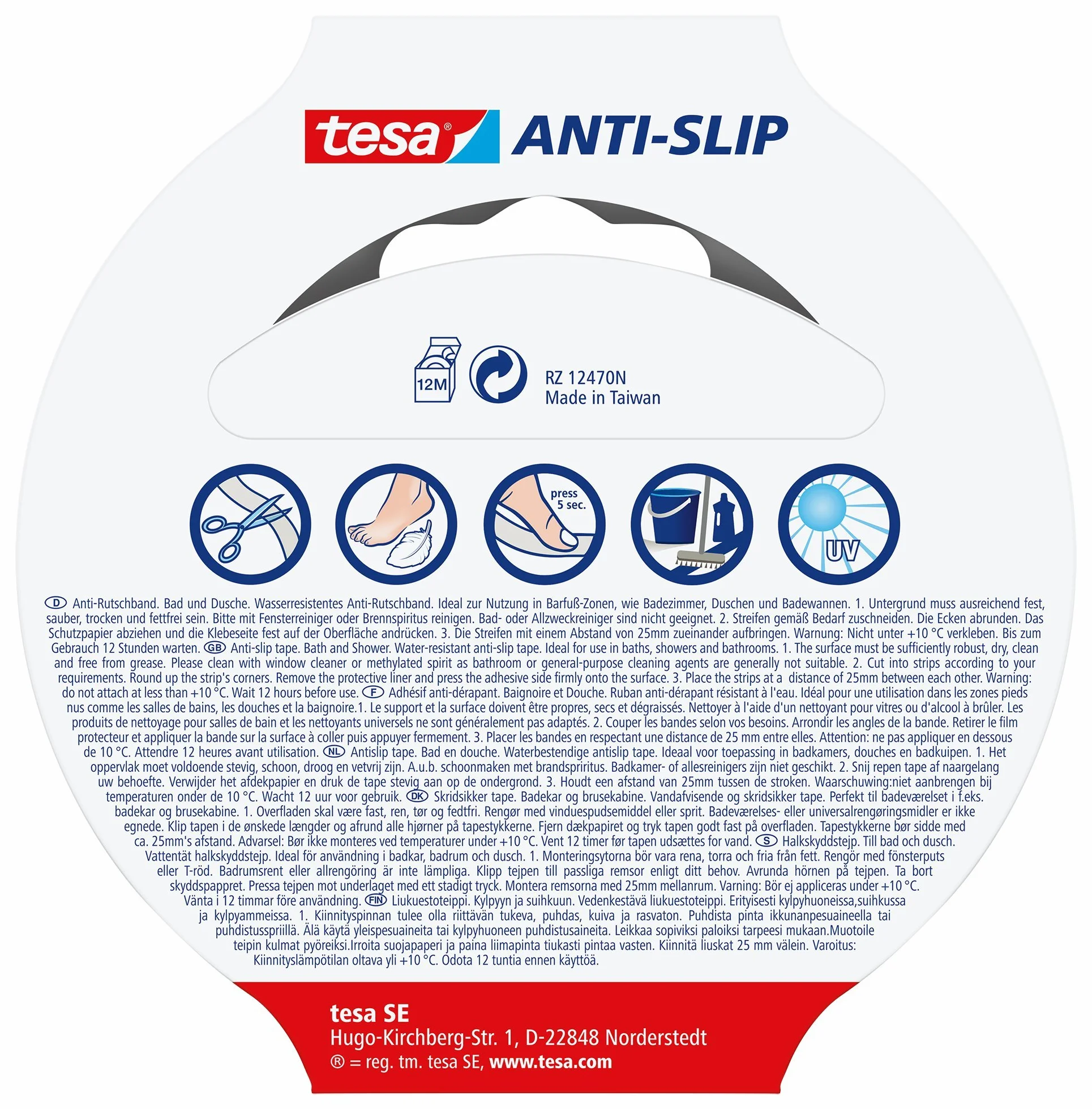 tesa Taśma antypoślizgowa 5 m x 25 mm przezroczysta
