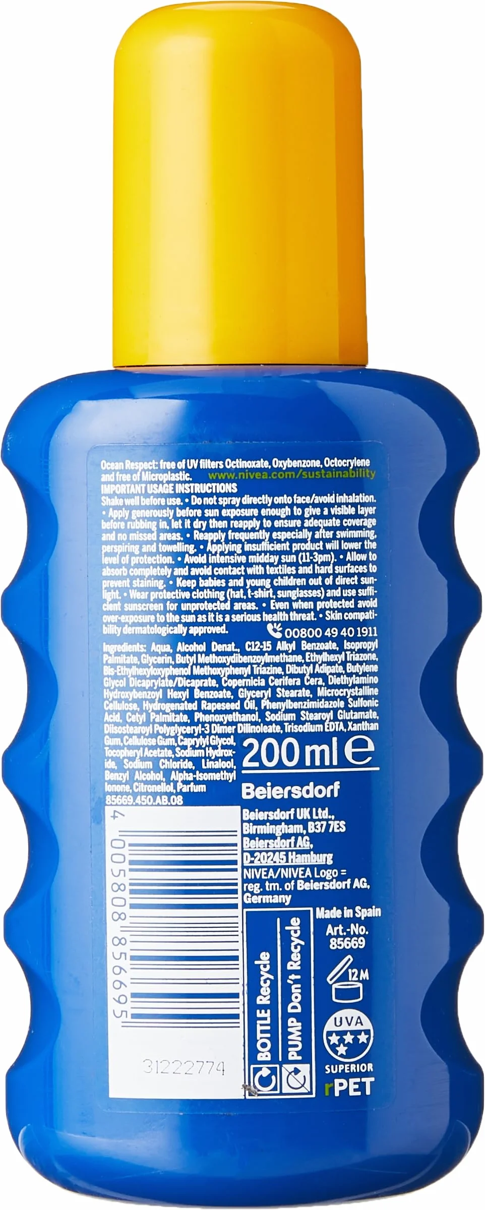 Nivea SUN Protect & Moisture Sun Filtr Przeciwsłoneczny - 200 mililitrów